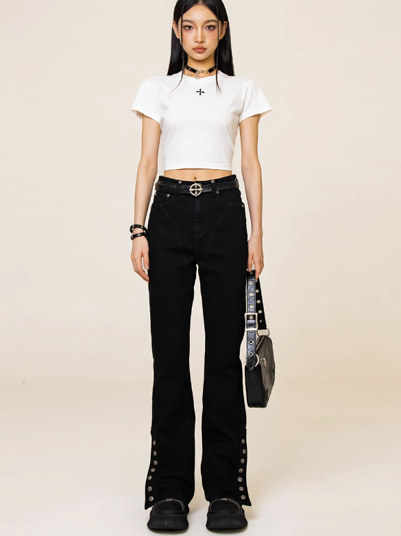 COMPASS CROSS SLIM-FIT TEE WHITE DT001W1