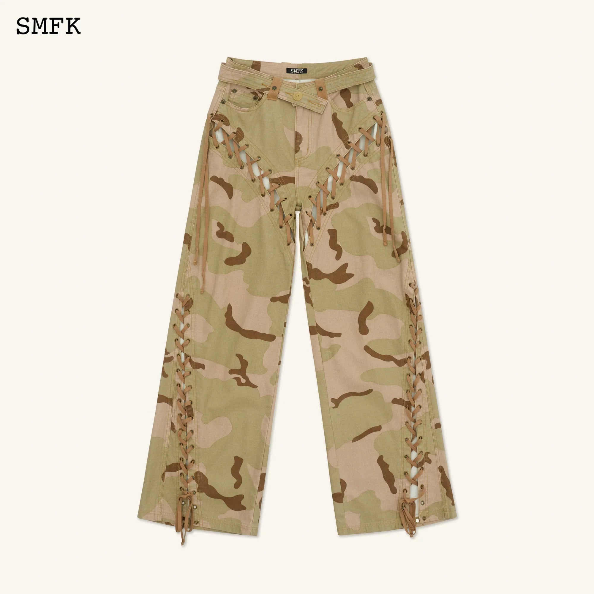 SMFK ANCIENT MYTH CAMOUFLAGE DESERT WIDE-LEG JEANS