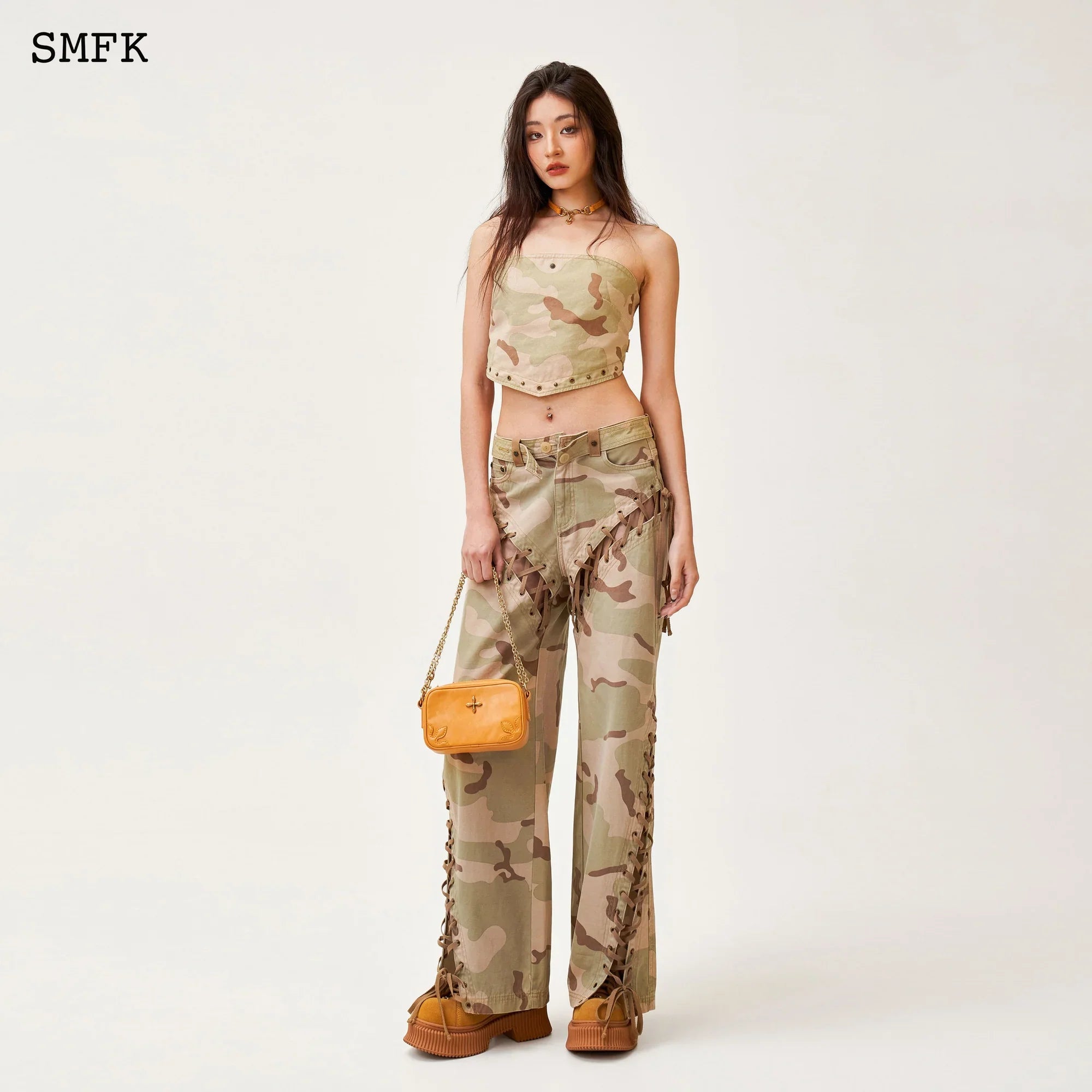 SMFK ANCIENT MYTH CAMOUFLAGE DESERT WIDE-LEG JEANS