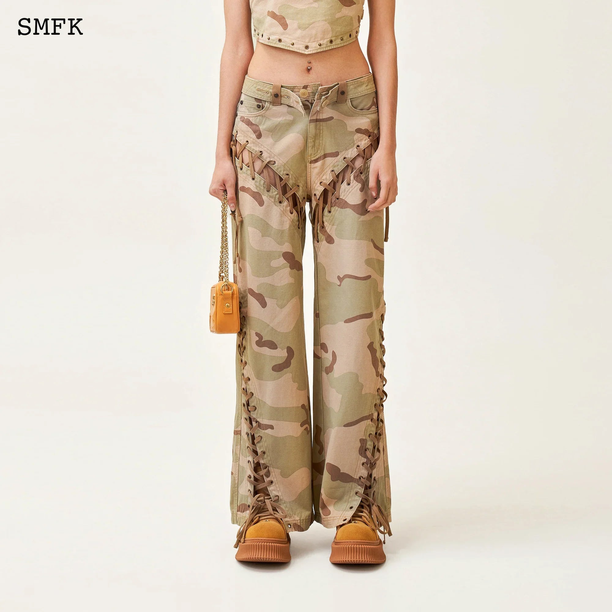 SMFK ANCIENT MYTH CAMOUFLAGE DESERT WIDE-LEG JEANS