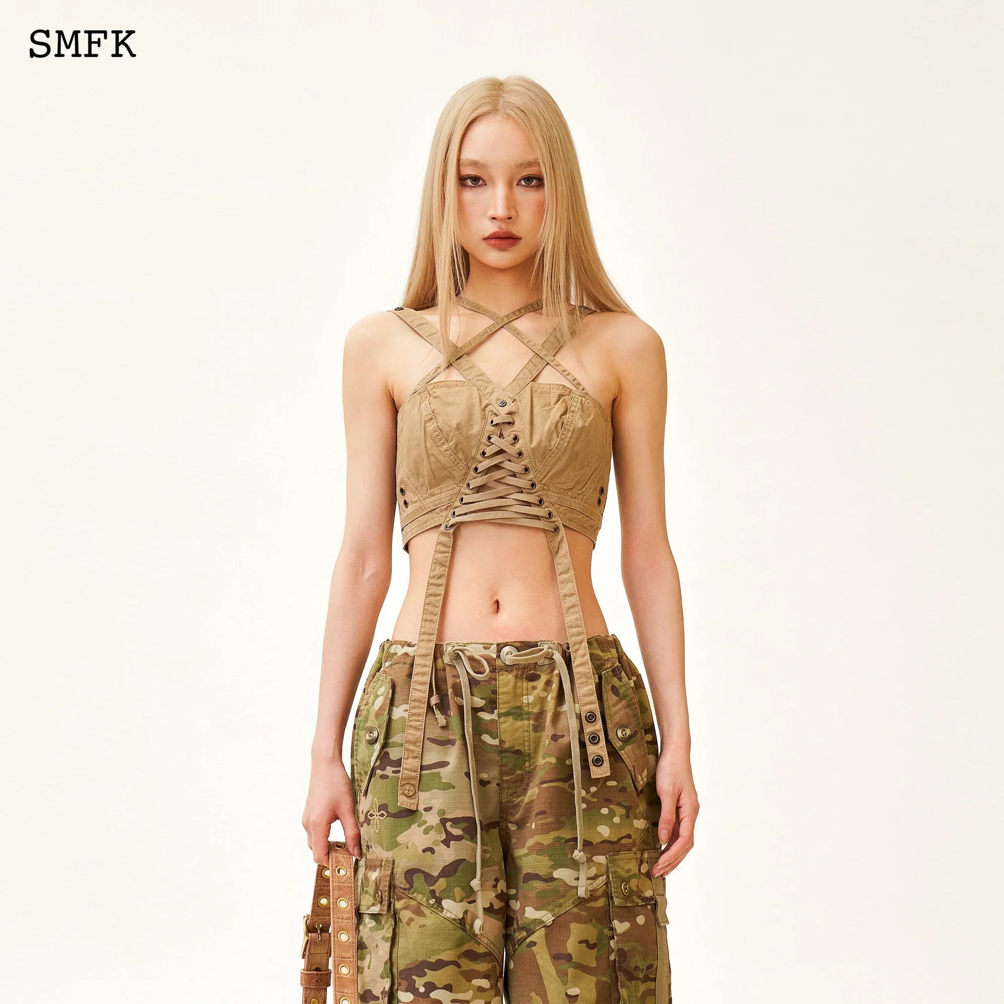 ANCIENT MYTH COBRA HUNTING VEST TOP WHEAT