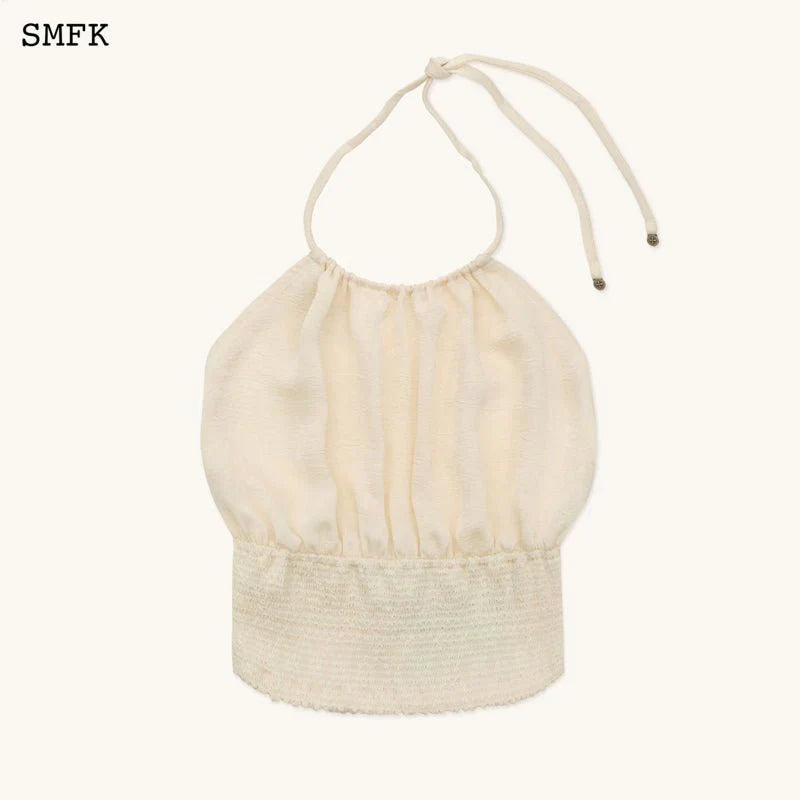 ANCIENT MYTH HELIOS HALTER-NECK VEST TOP PEARL