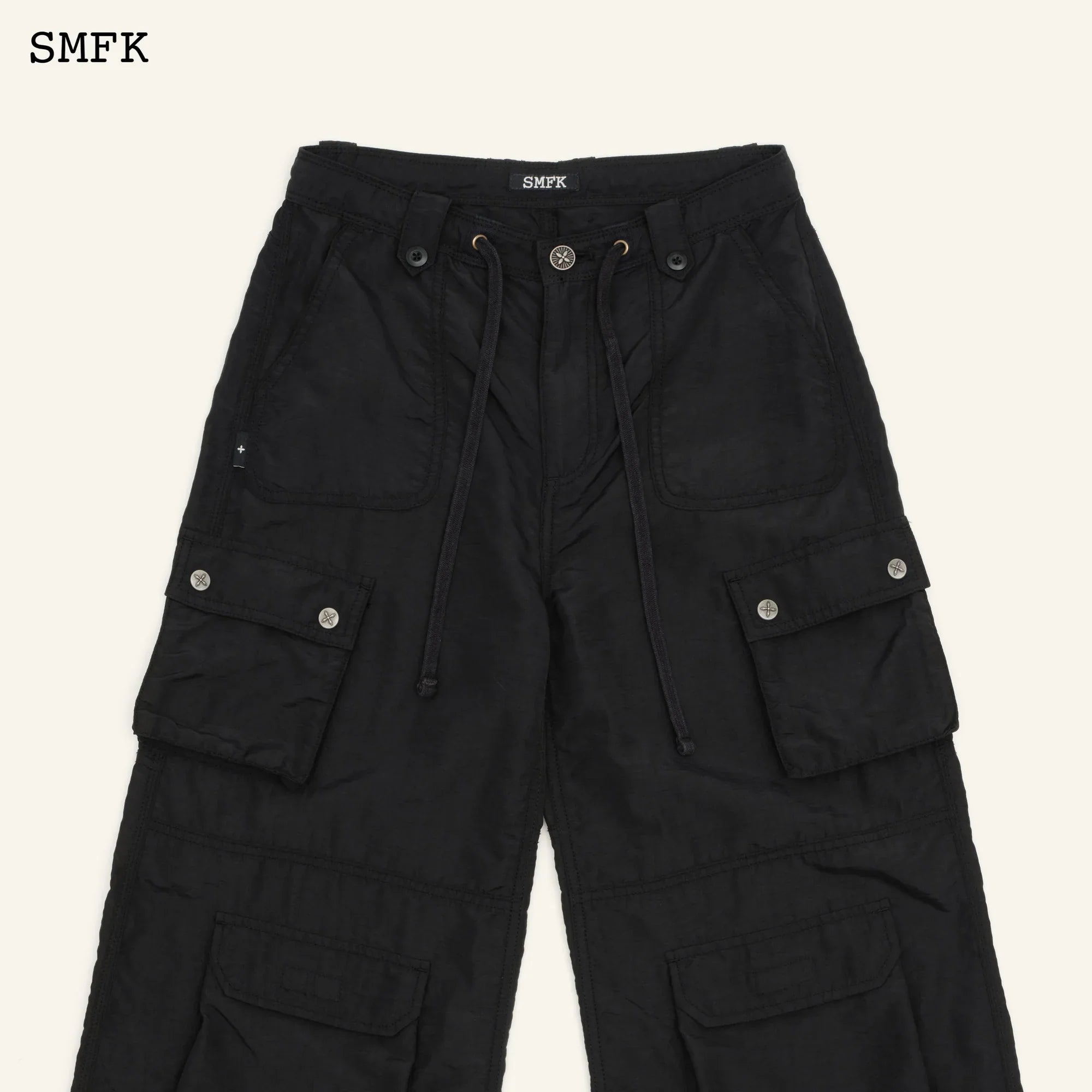SMFK ANCIENT MYTH PANTHER BLACK FLARED HIKING PANTS