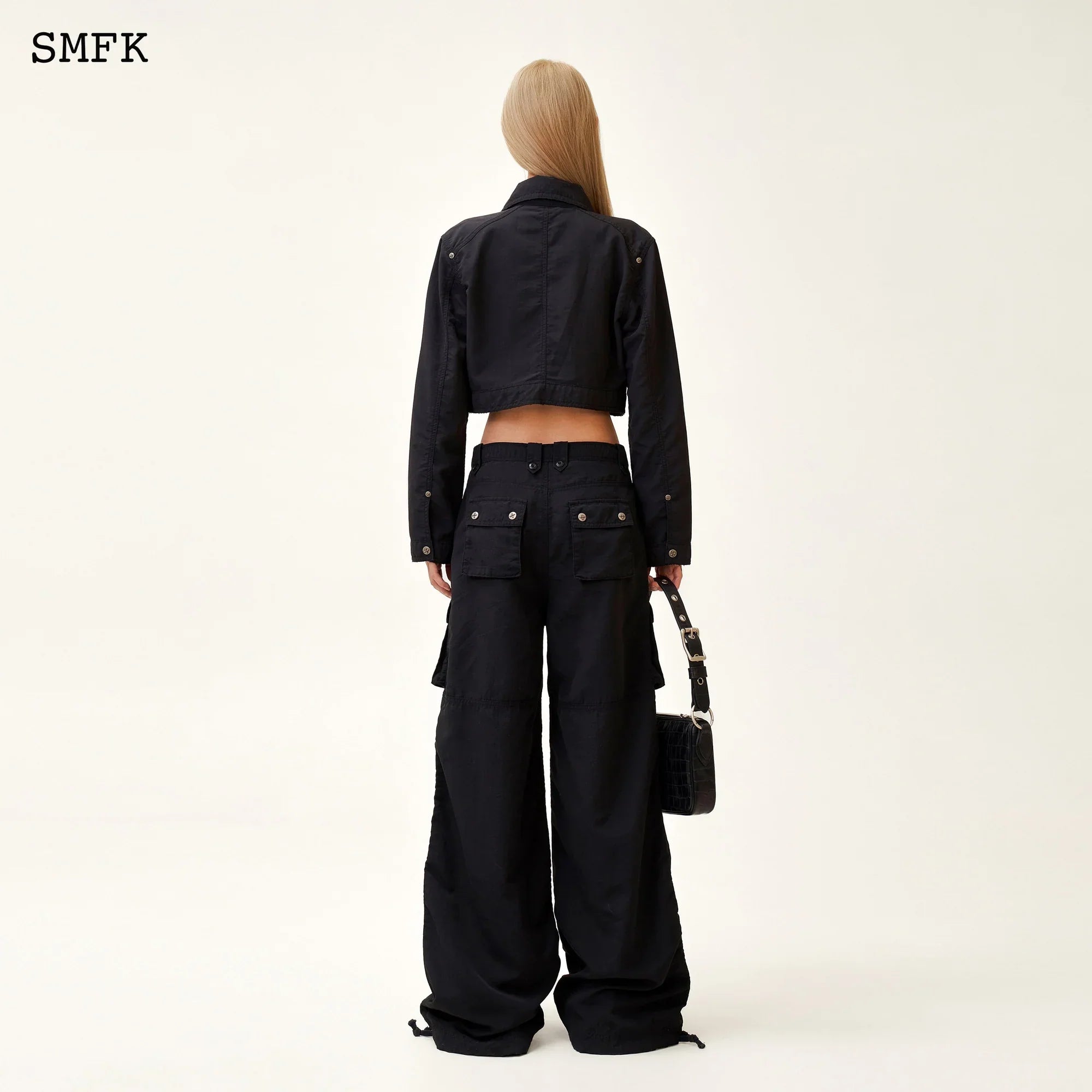 SMFK ANCIENT MYTH PANTHER WORKWEAR BLACK SHORT JACKET