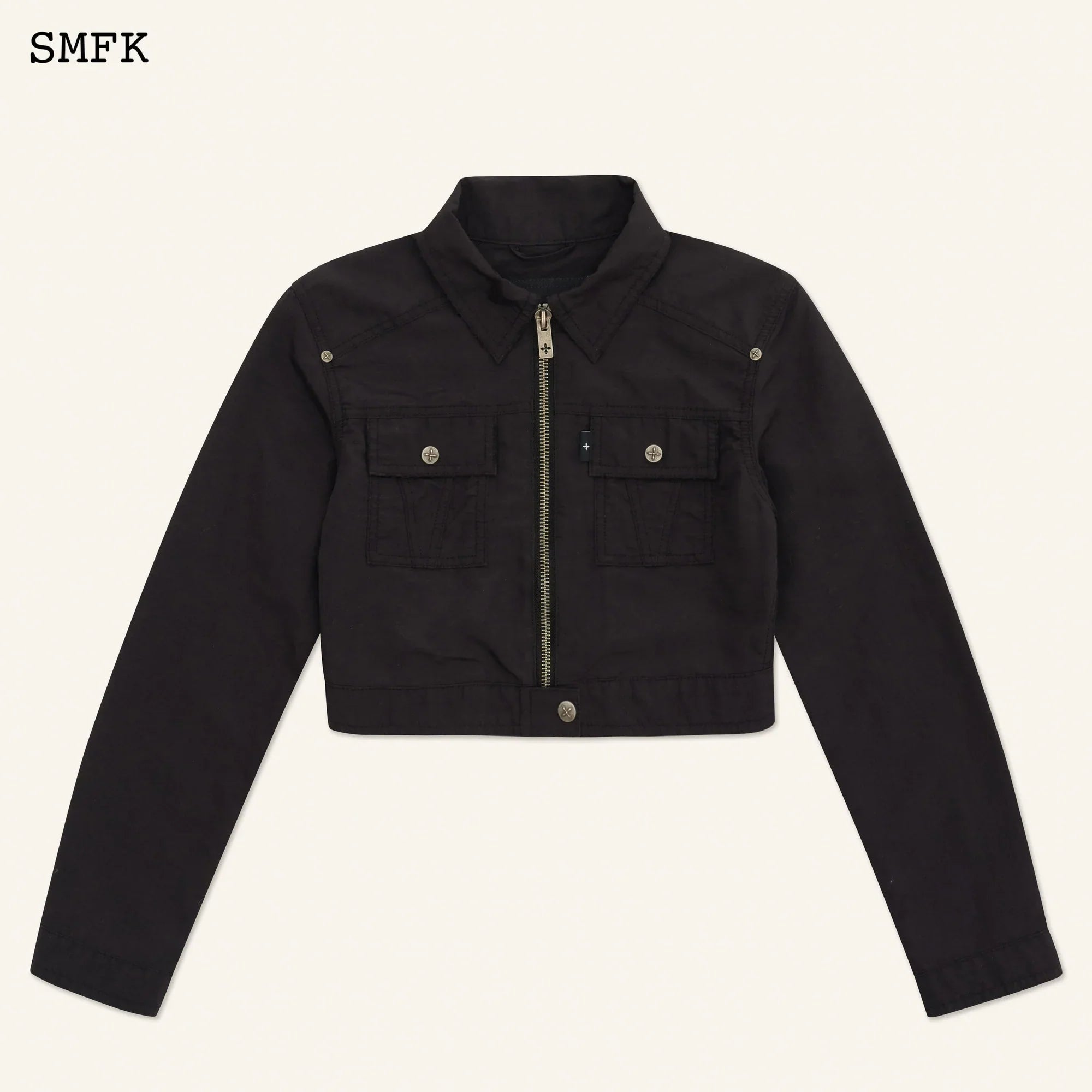 SMFK ANCIENT MYTH PANTHER WORKWEAR BLACK SHORT JACKET
