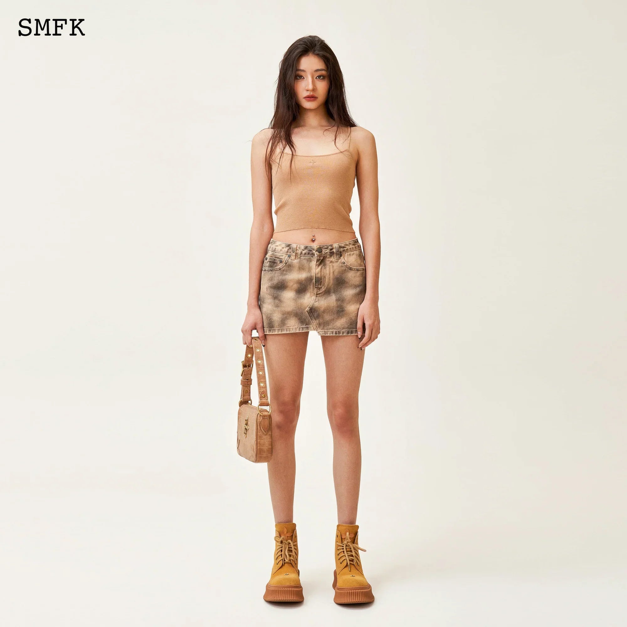 ANCIENT MYTH TARPAN HUNTER MINI SKIRT IN MATTE GREY