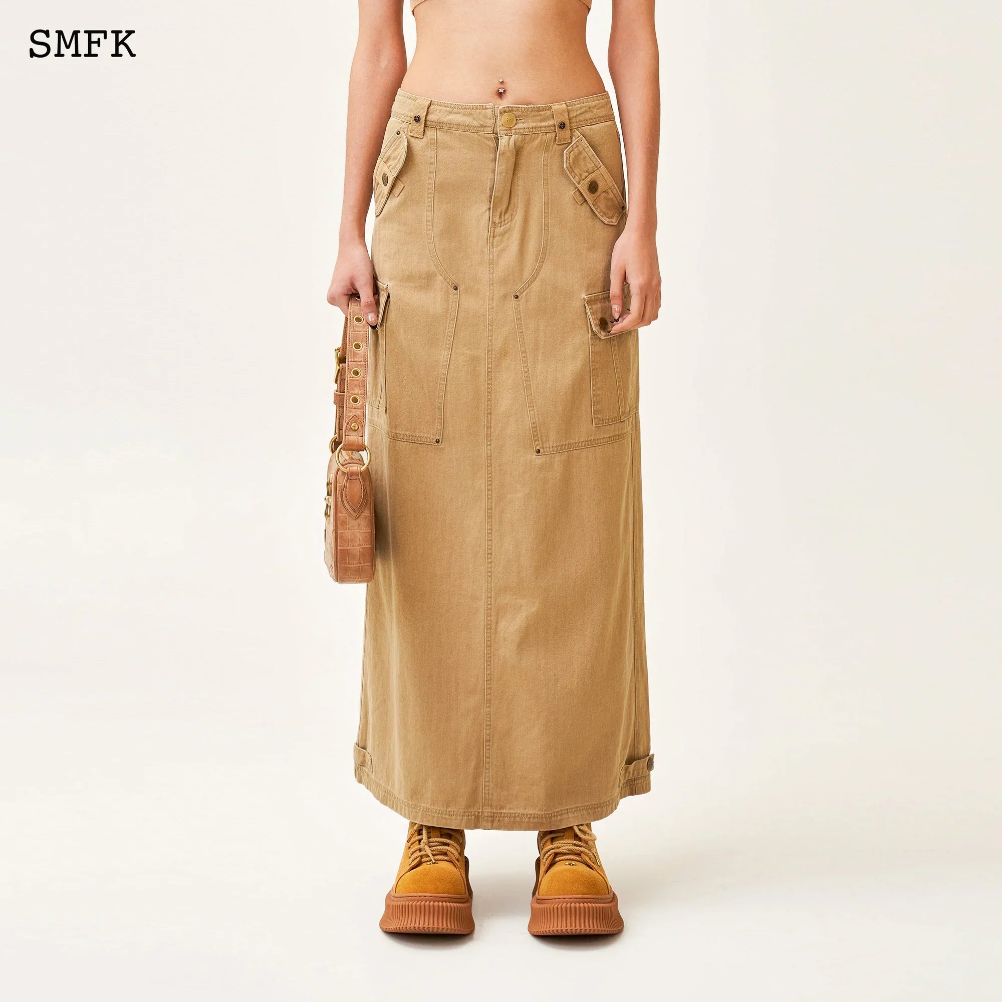 ANCIENT MYTH TARPAN WORKWEAR LONG SKIRT WHEAT