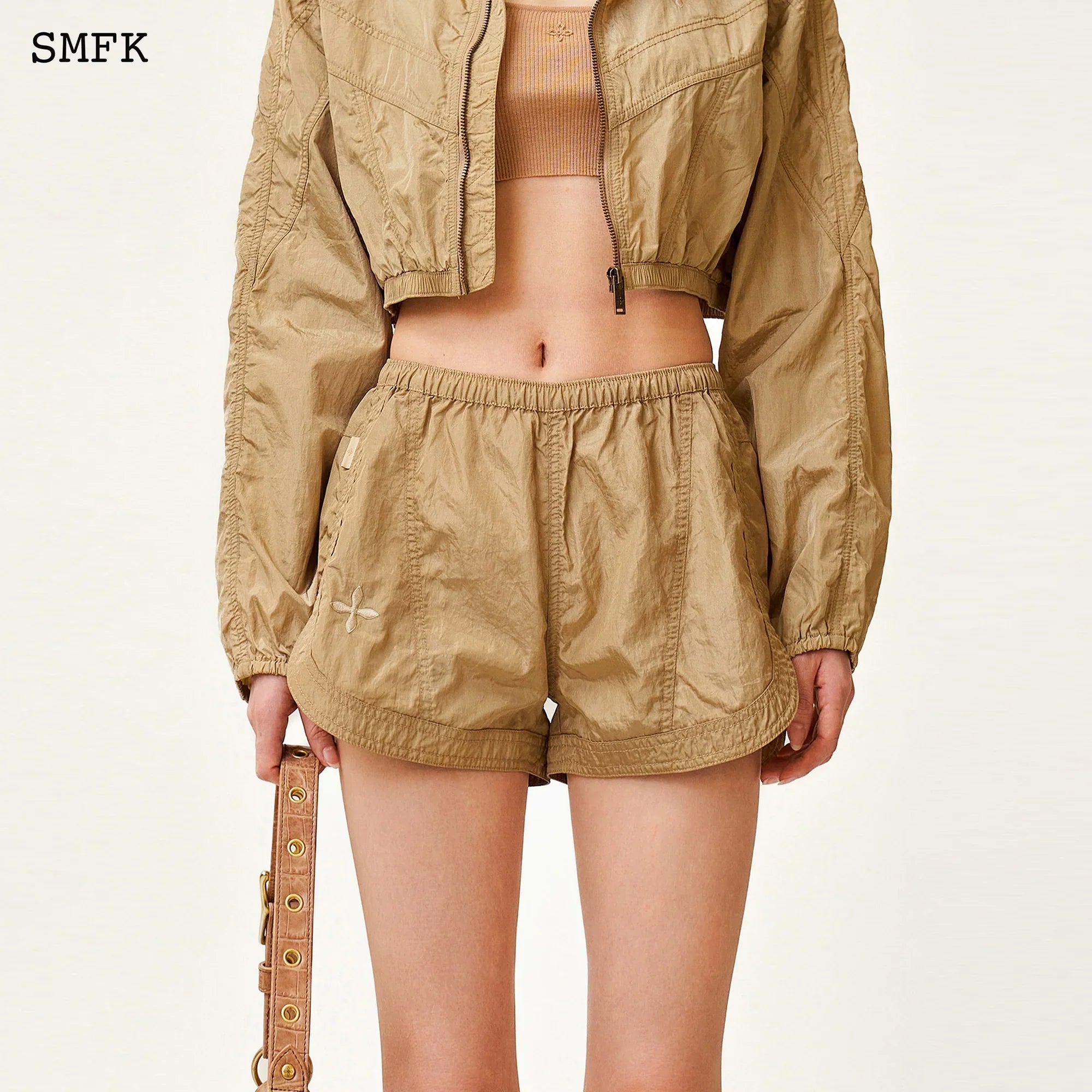 SMFK ANCIENT MYTH VIPER JOGGING SHORTS IN GOLD