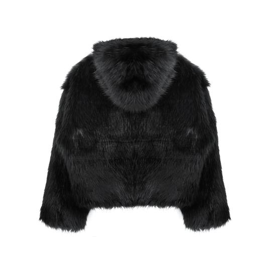BLACK FUR SNOWMAN JACKET CF002BB