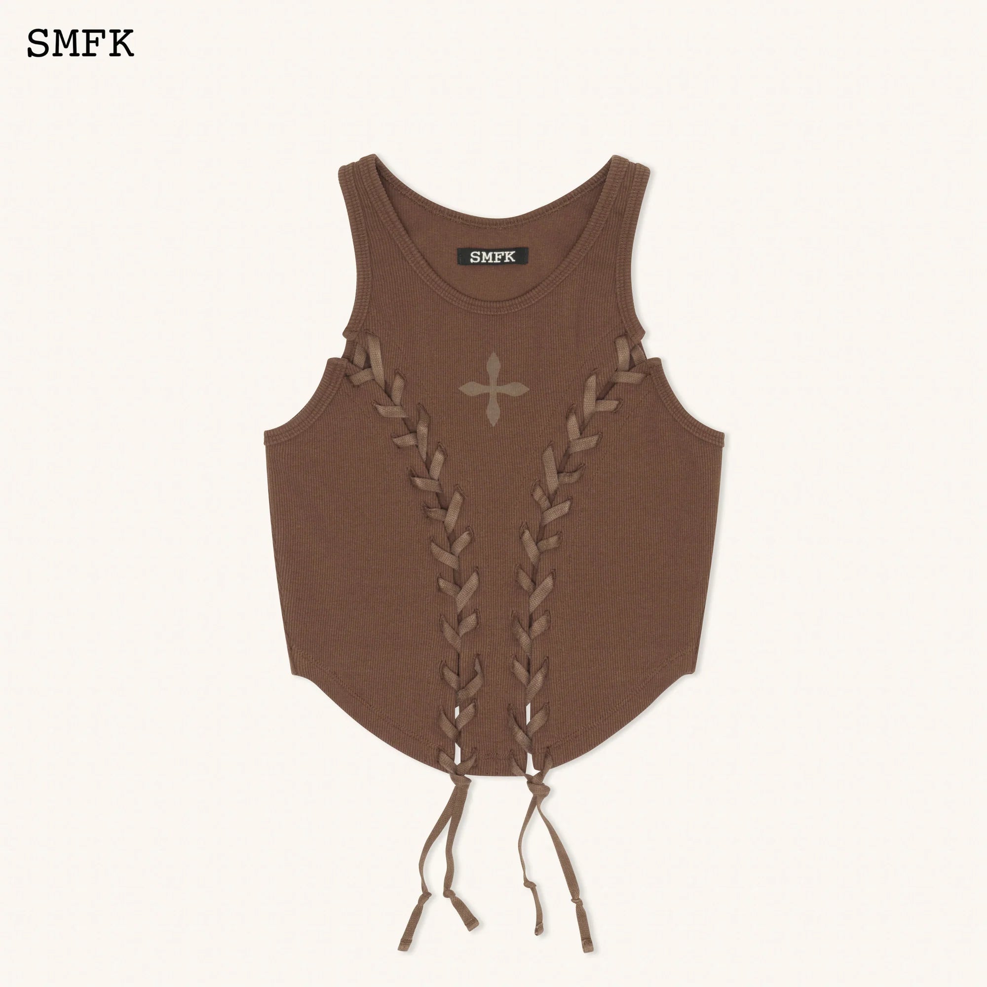 Compass Baseball Deconstruct Vest Top In Brown