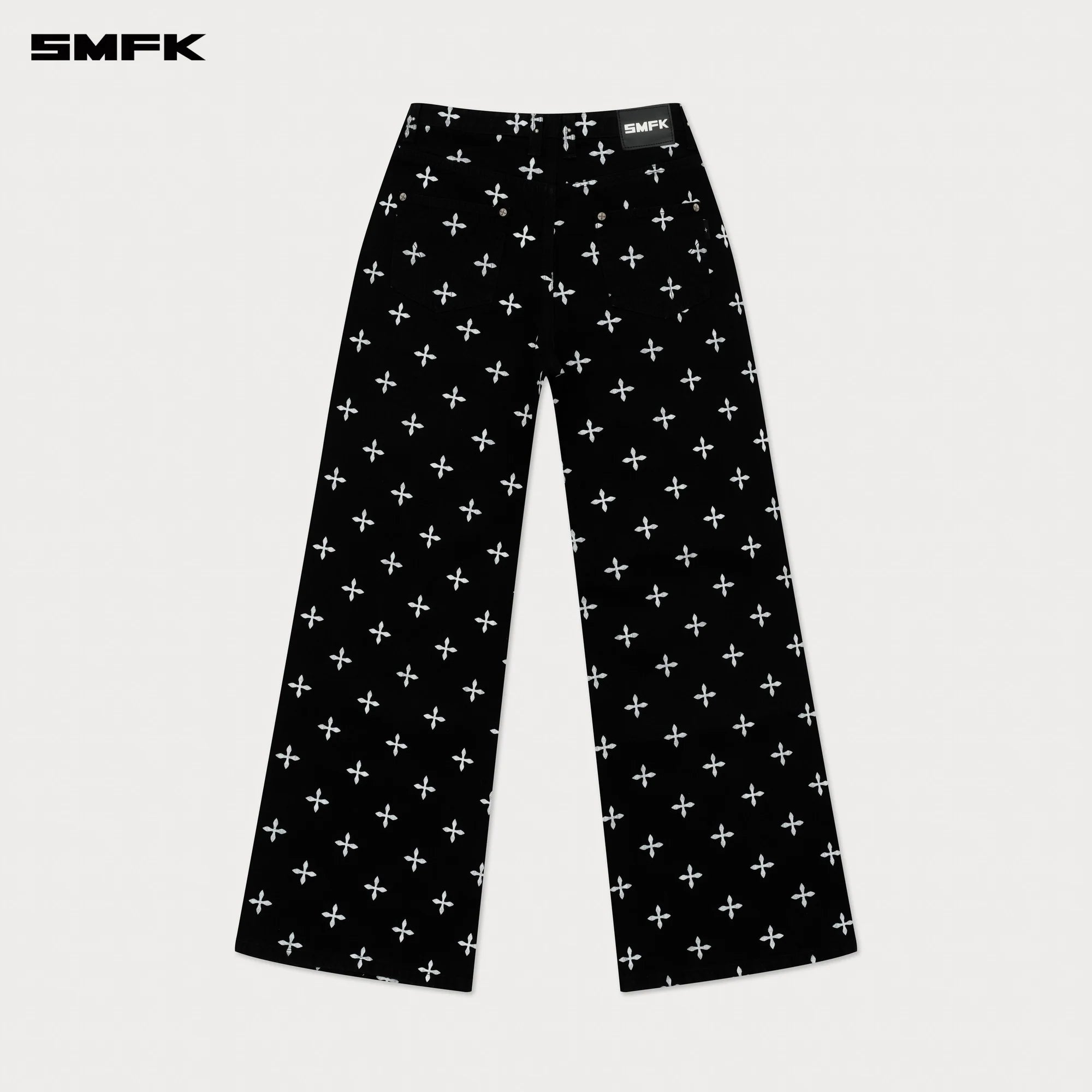 COMPASS BLACK GARDEN CLASSIC WIDE-LEG JEANS