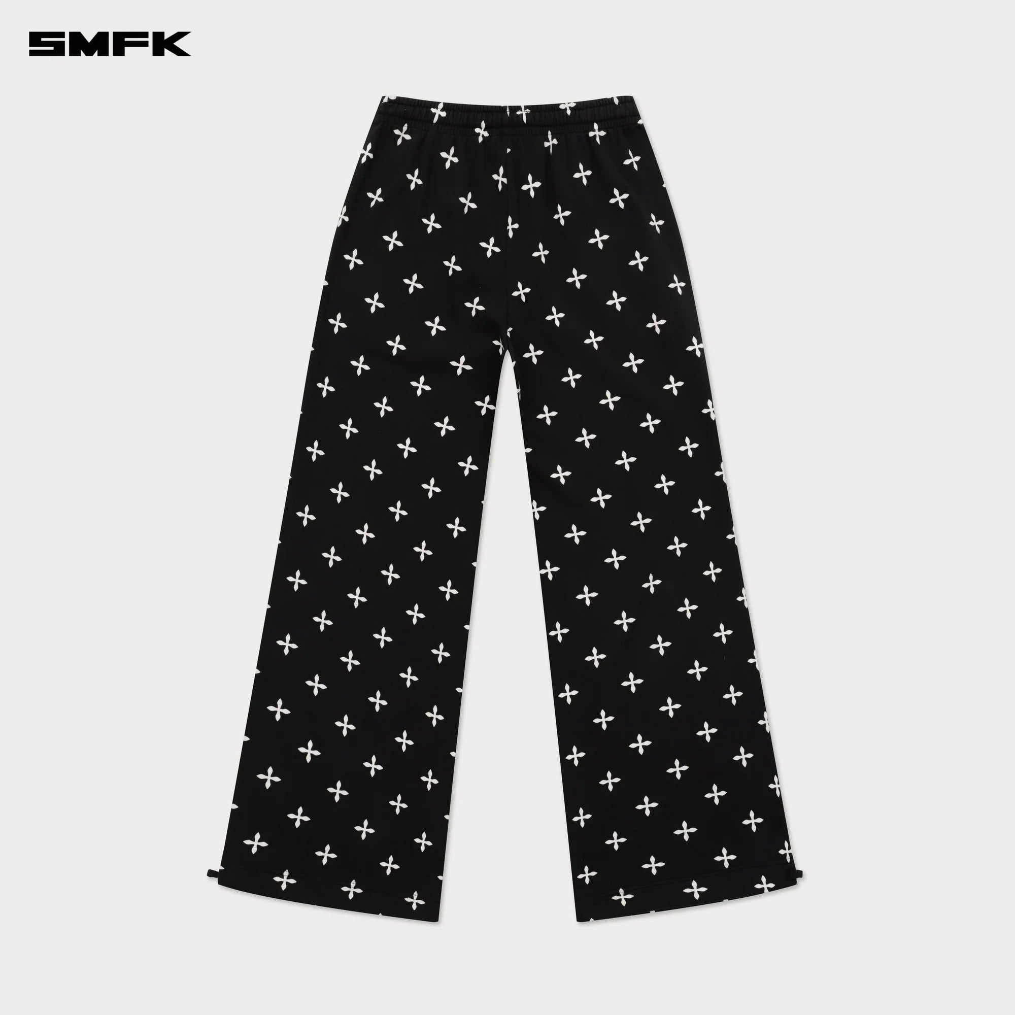 COMPASS BLACK GARDEN WIDE-LEG TRACK PANTS