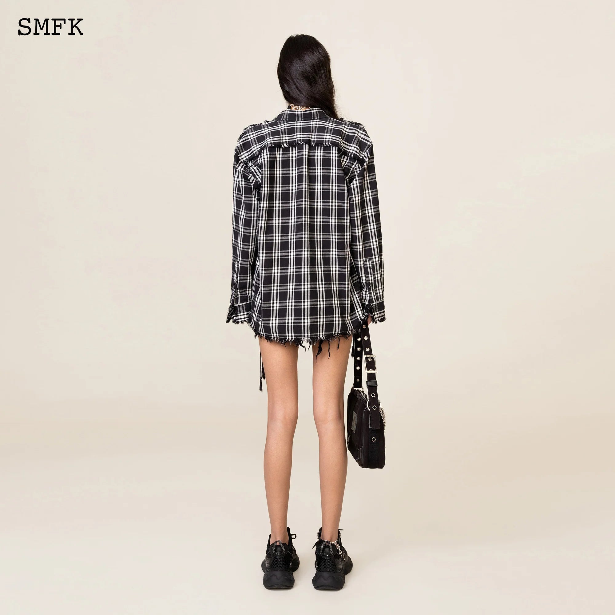 Compass Black Plaid Workwear Style Shirt