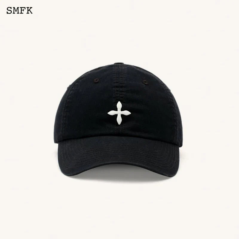 SMFK COMPASS CLASSIC CROSS BASEBALL CAP IN BLACK