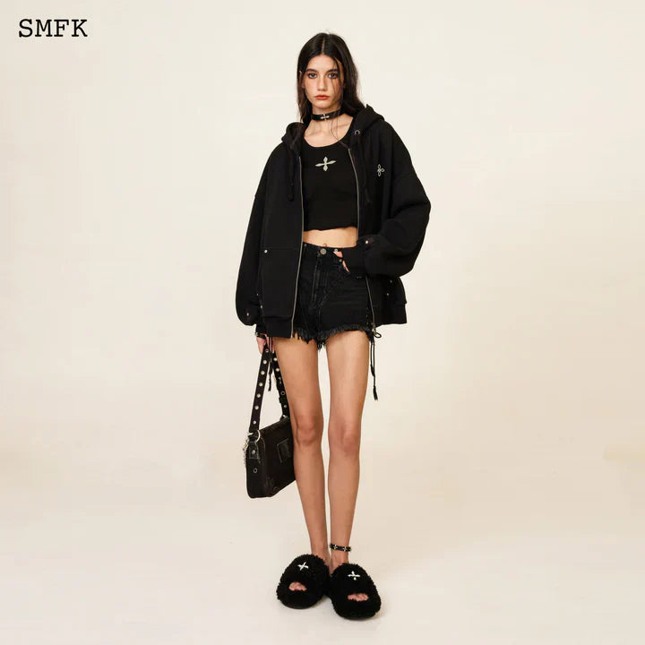 SMFK COMPASS CLASSIC CROSS HOODIE BLACK JACKET