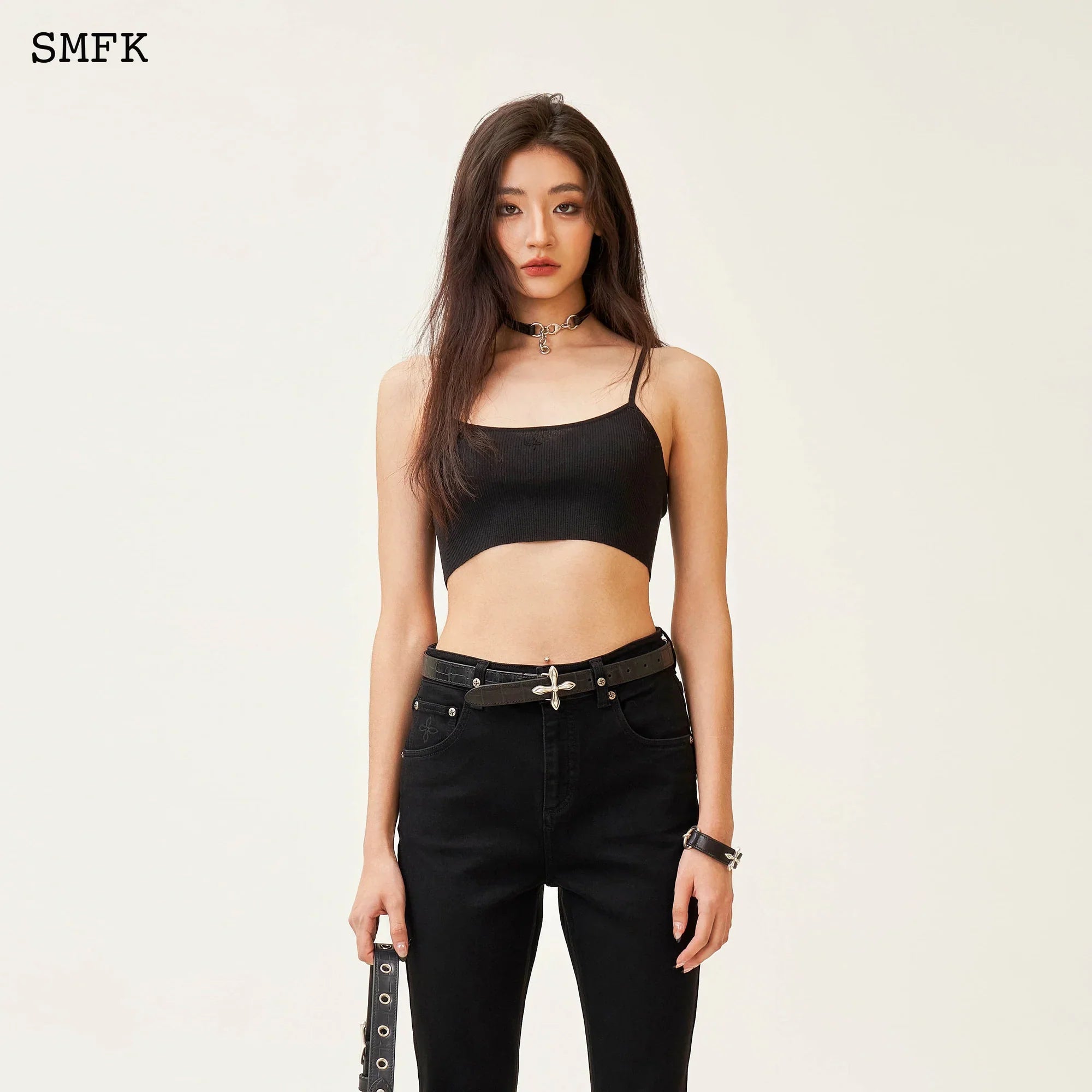 SMFK COMPASS CLASSIC HORSESHOE FLARED JEANS BLACK
