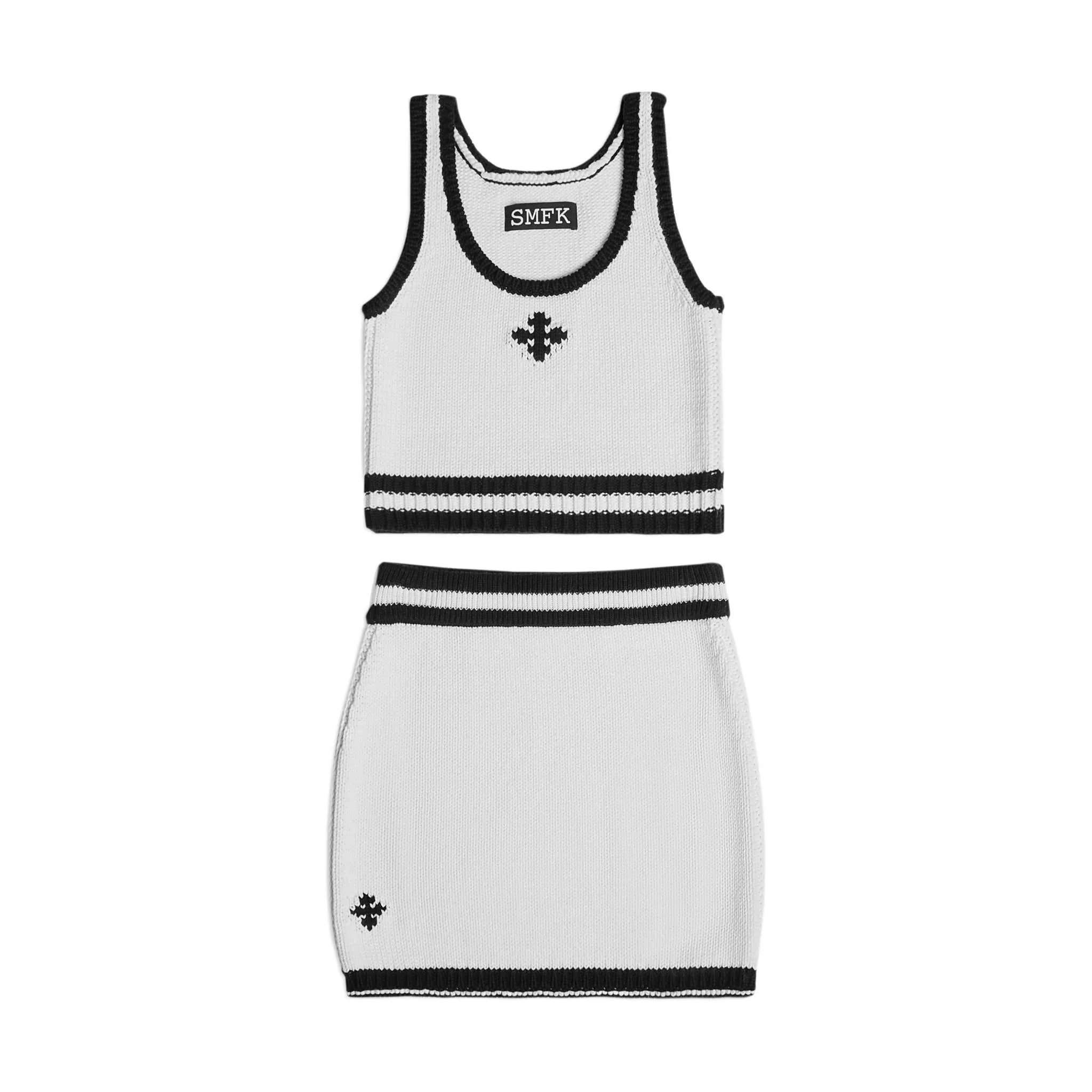 COMPASS CROSS CASHMERE CLASSIC KNIT SET SKY WHITE UST01W+