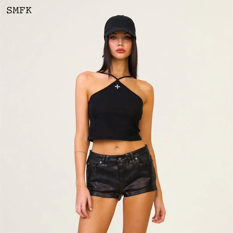 SMFK COMPASS CROSS CHAIN BADGE BASEBALL CAP IN BLACK