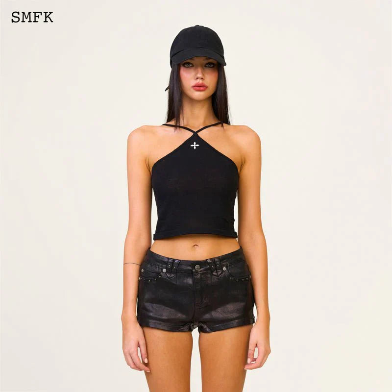 SMFK COMPASS CROSS CHAIN BADGE BASEBALL CAP IN BLACK