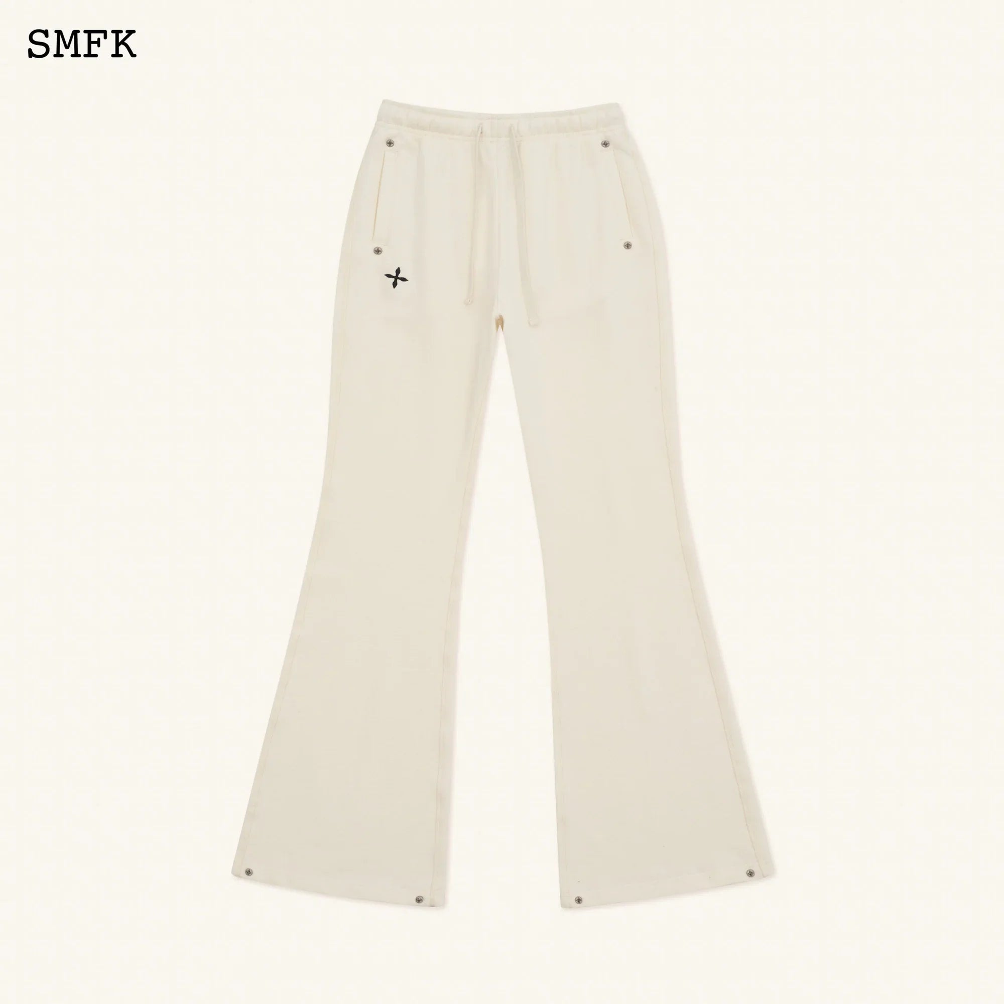SMFK COMPASS CROSS CLASSIC FLARED SWEATPANTS WHITE
