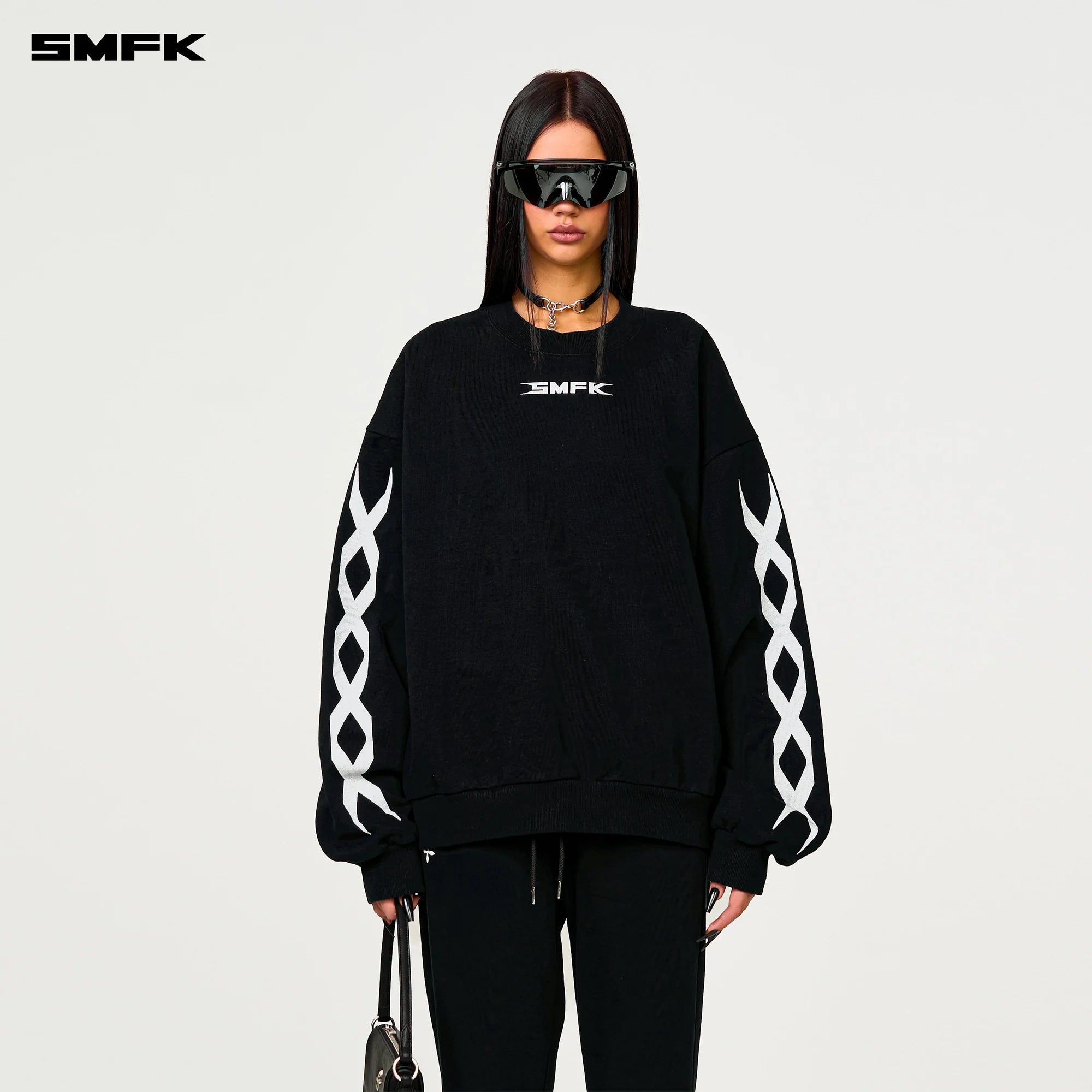 COMPASS CROSS CLASSIC FLARED TRACK PANTS IN BLACK