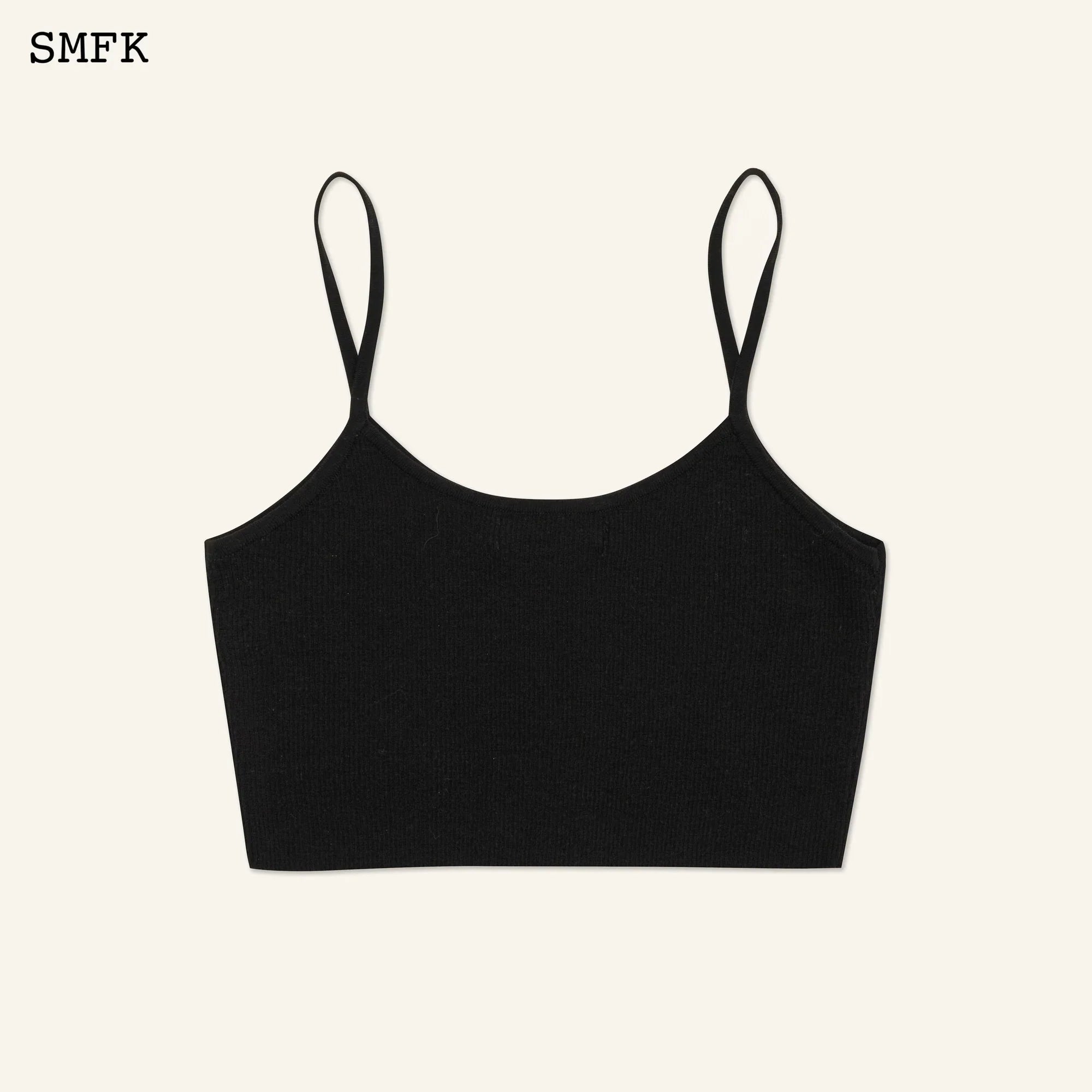 COMPASS CROSS CLASSIC KNITTED ULTRA SHORT VEST TOP BLACK