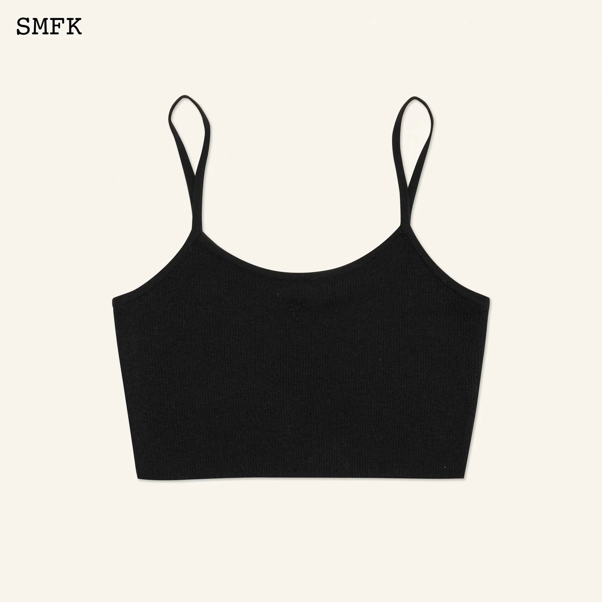 COMPASS CROSS CLASSIC KNITTED ULTRA SHORT VEST TOP BLACK