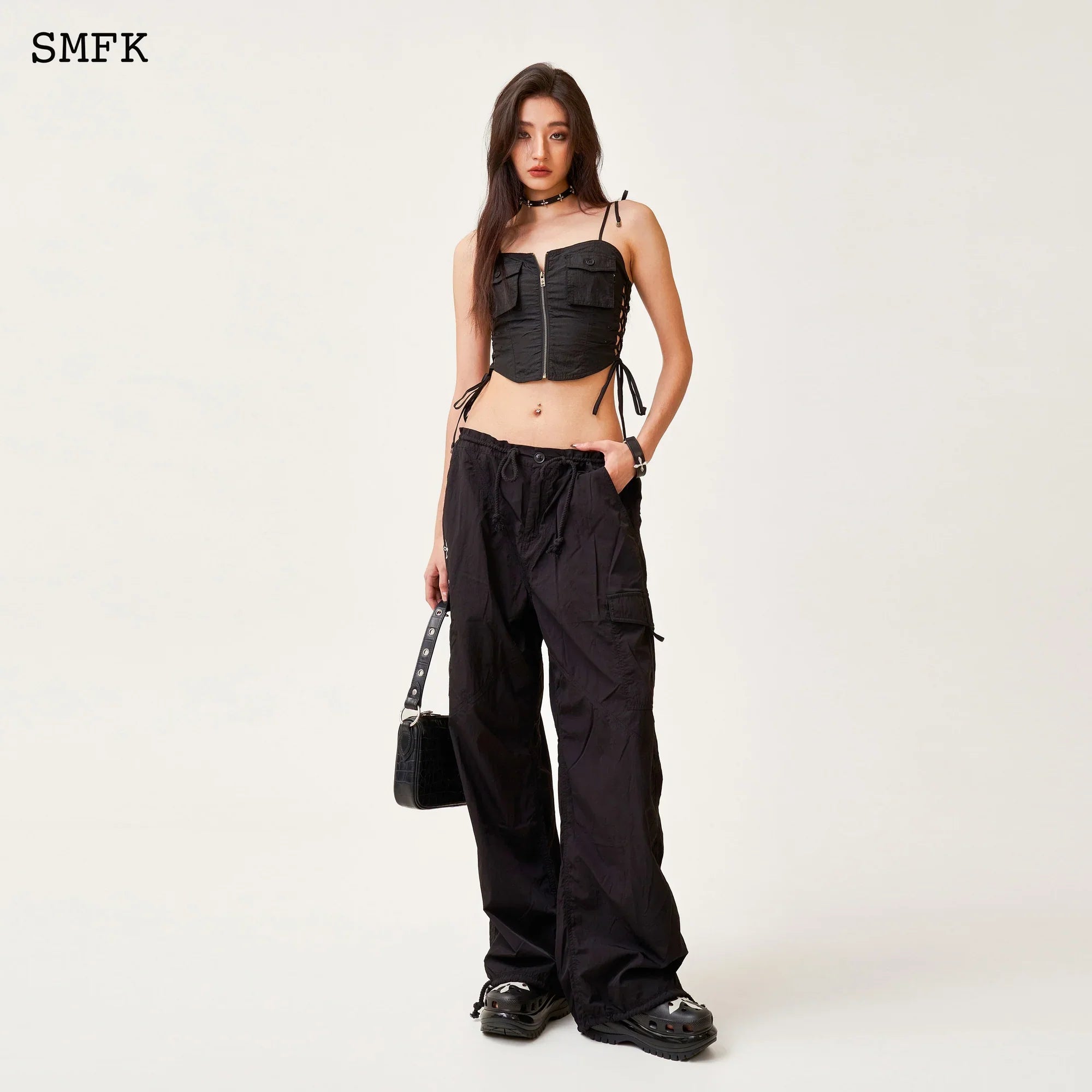 SMFK COMPASS CROSS CLASSIC PARATROOPER PANTS IN BLACK