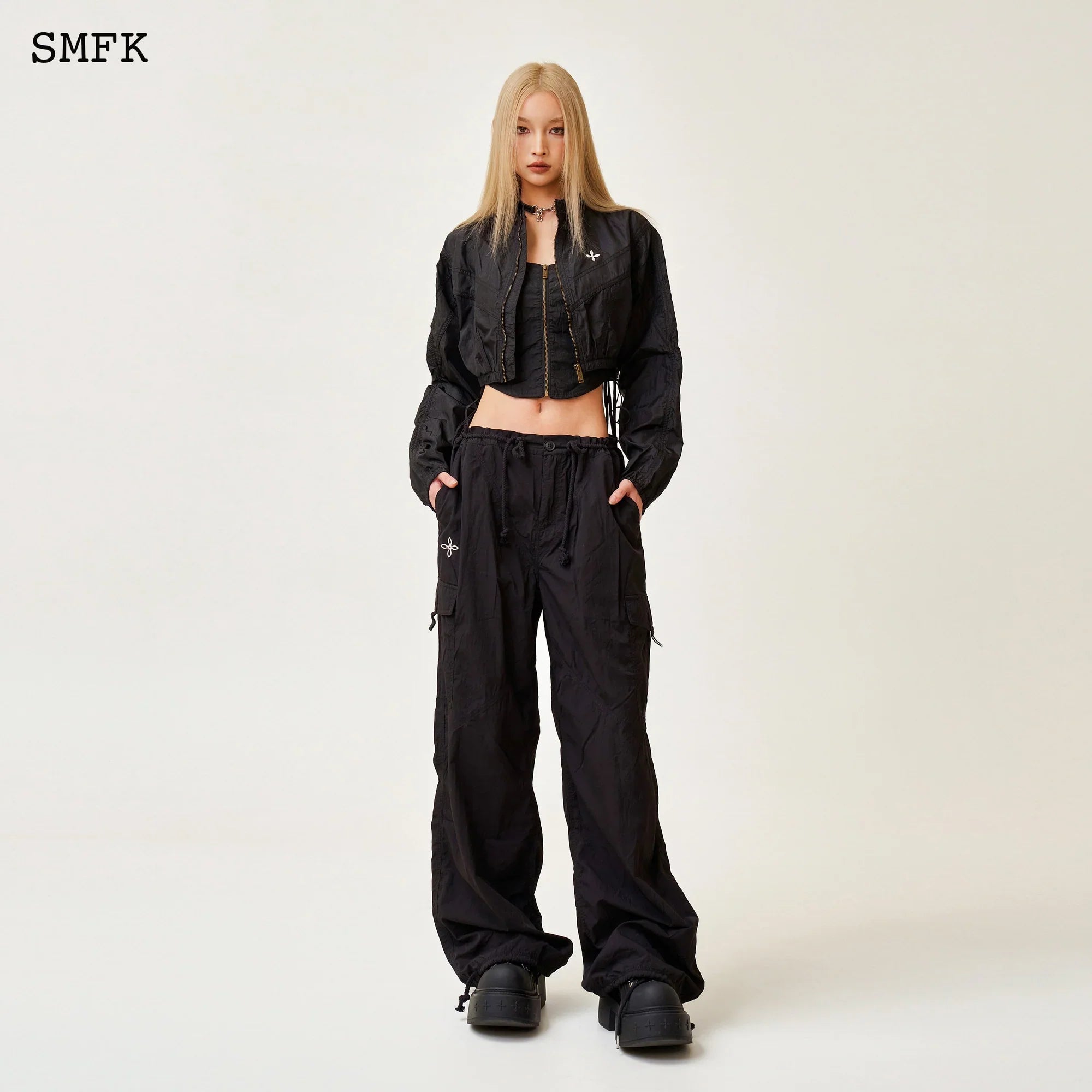 SMFK COMPASS CROSS CLASSIC PARATROOPER PANTS IN BLACK