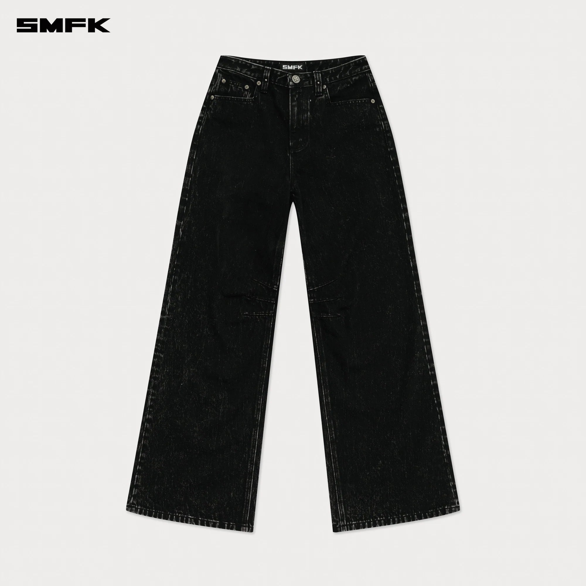 COMPASS CROSS CLASSIC WIDE-LEG JEANS IN BLACK