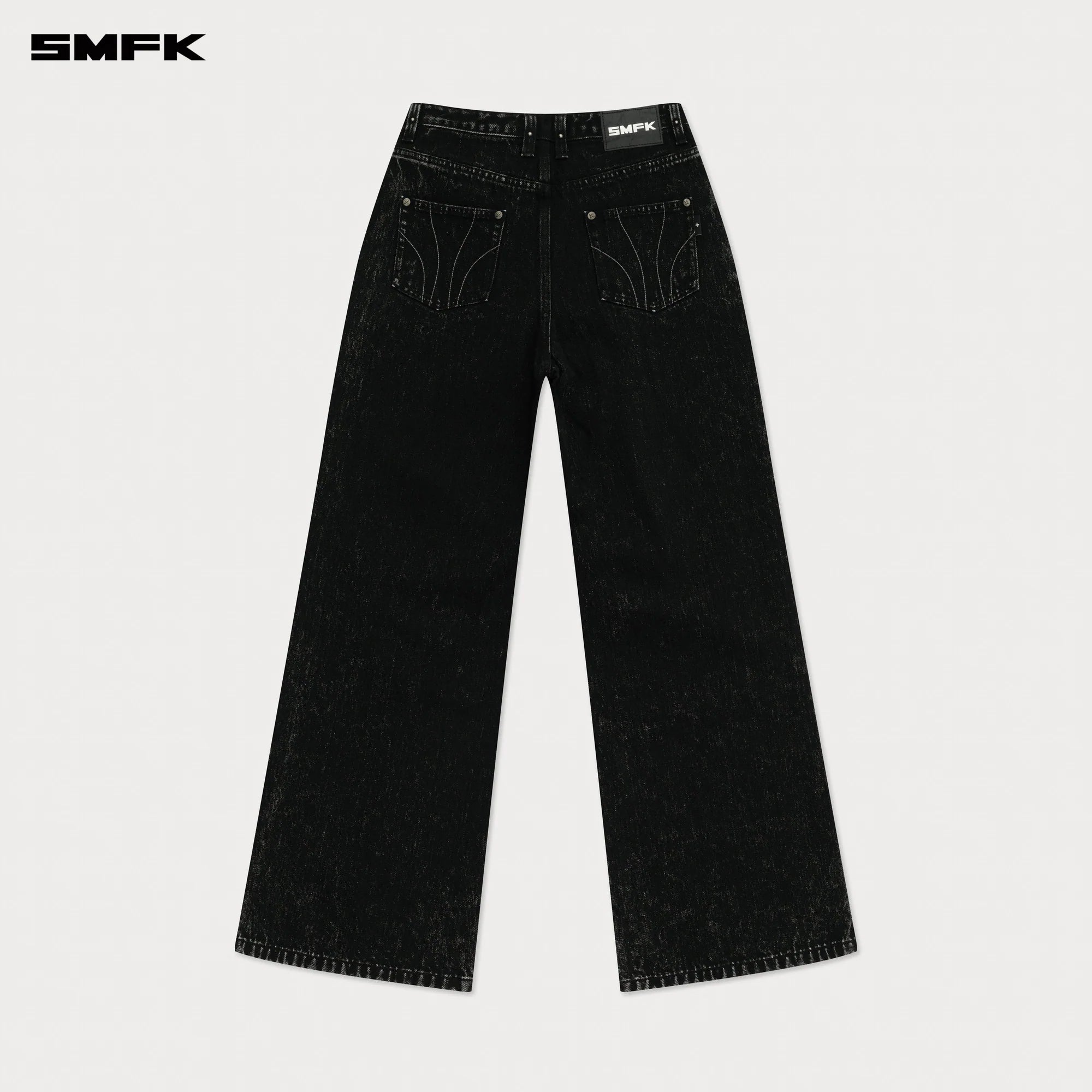 COMPASS CROSS CLASSIC WIDE-LEG JEANS IN BLACK