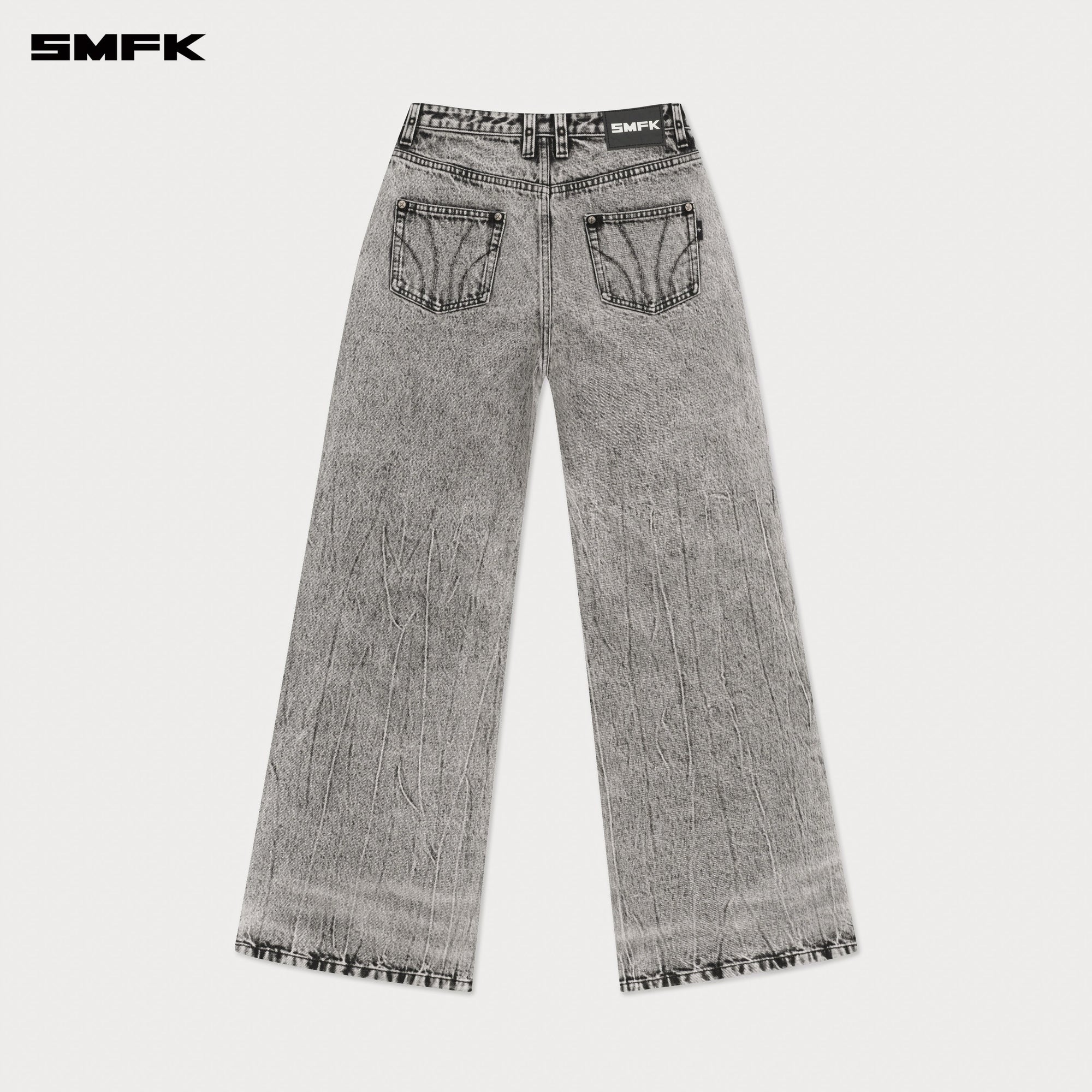 COMPASS CROSS CLASSIC WIDE-LEG JEANS IN GRAY