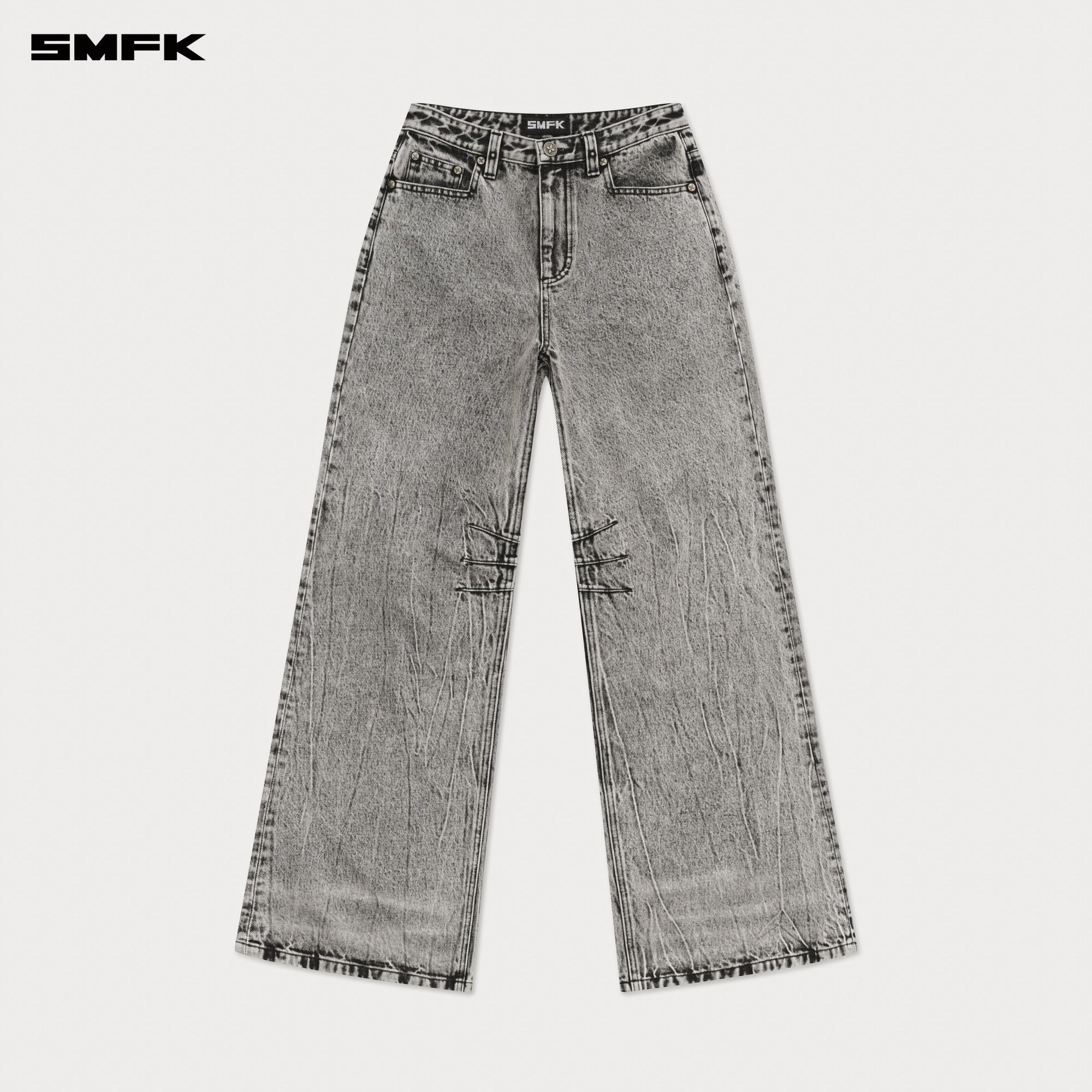 COMPASS CROSS CLASSIC WIDE-LEG JEANS IN GRAY