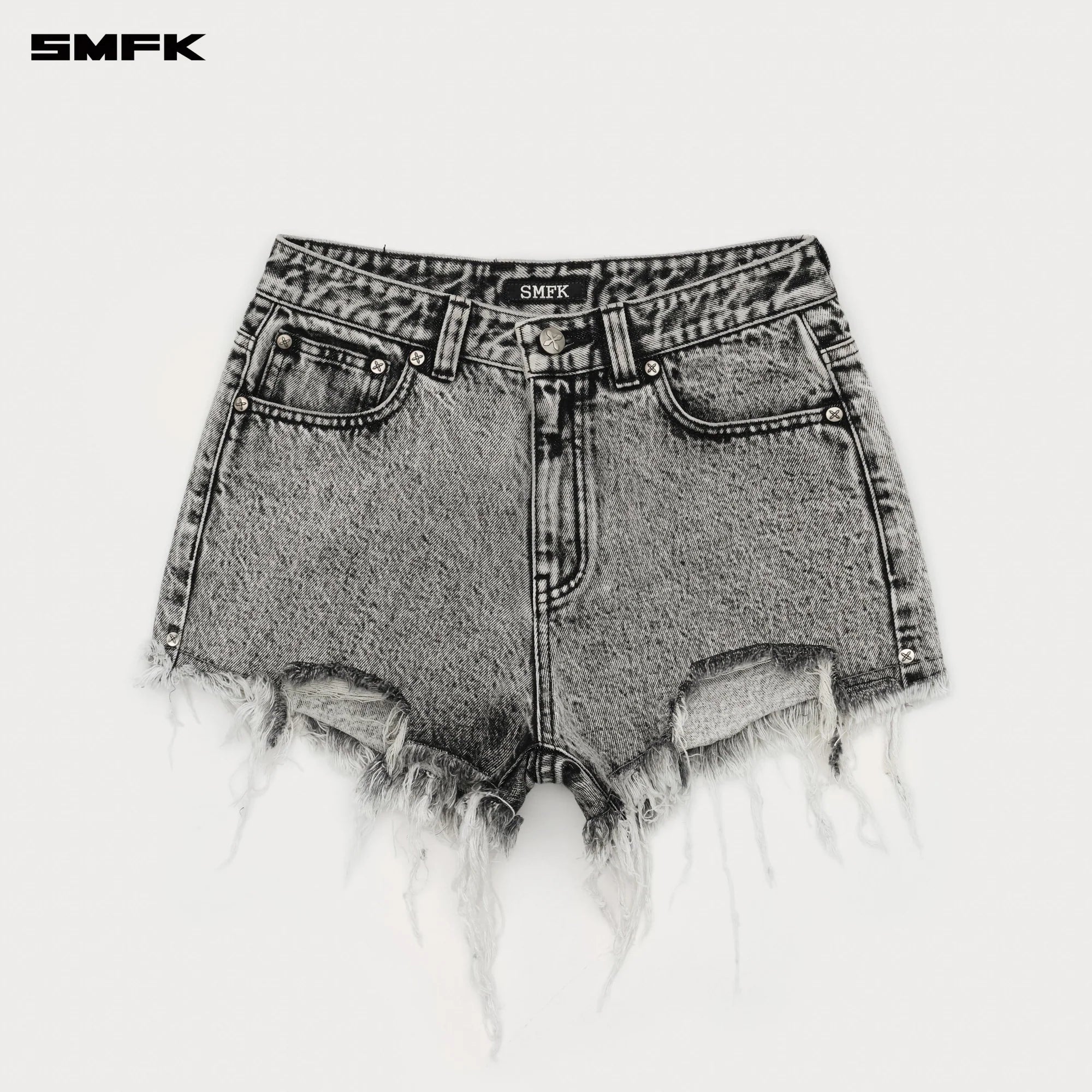 SMFK COMPASS CROSS CLASSIC WILD DENIM SHORTS IN GRAY