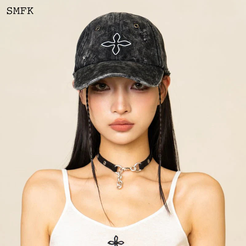 SMFK COMPASS CROSS DENIM BASEBALL CAP