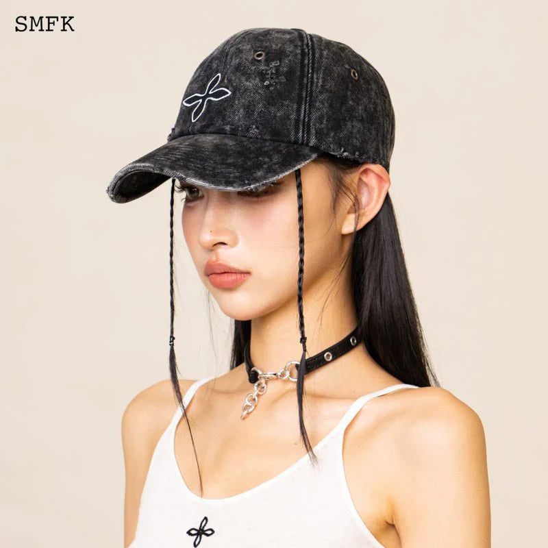 SMFK COMPASS CROSS DENIM BASEBALL CAP