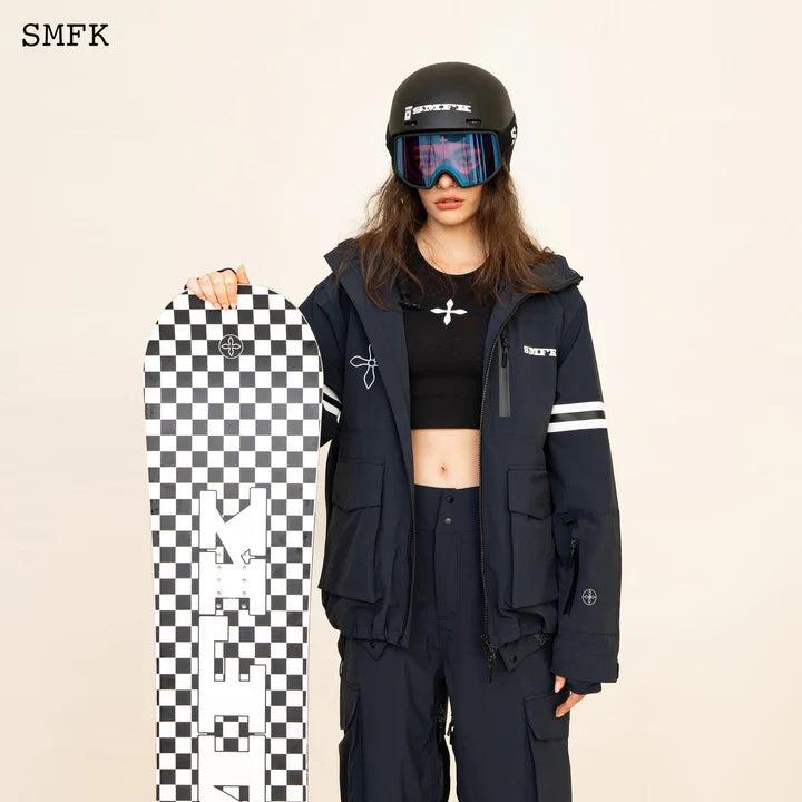 SMFK COMPASS CROSS DNA SKI SNOW JACKET IN BLACK WSG01B