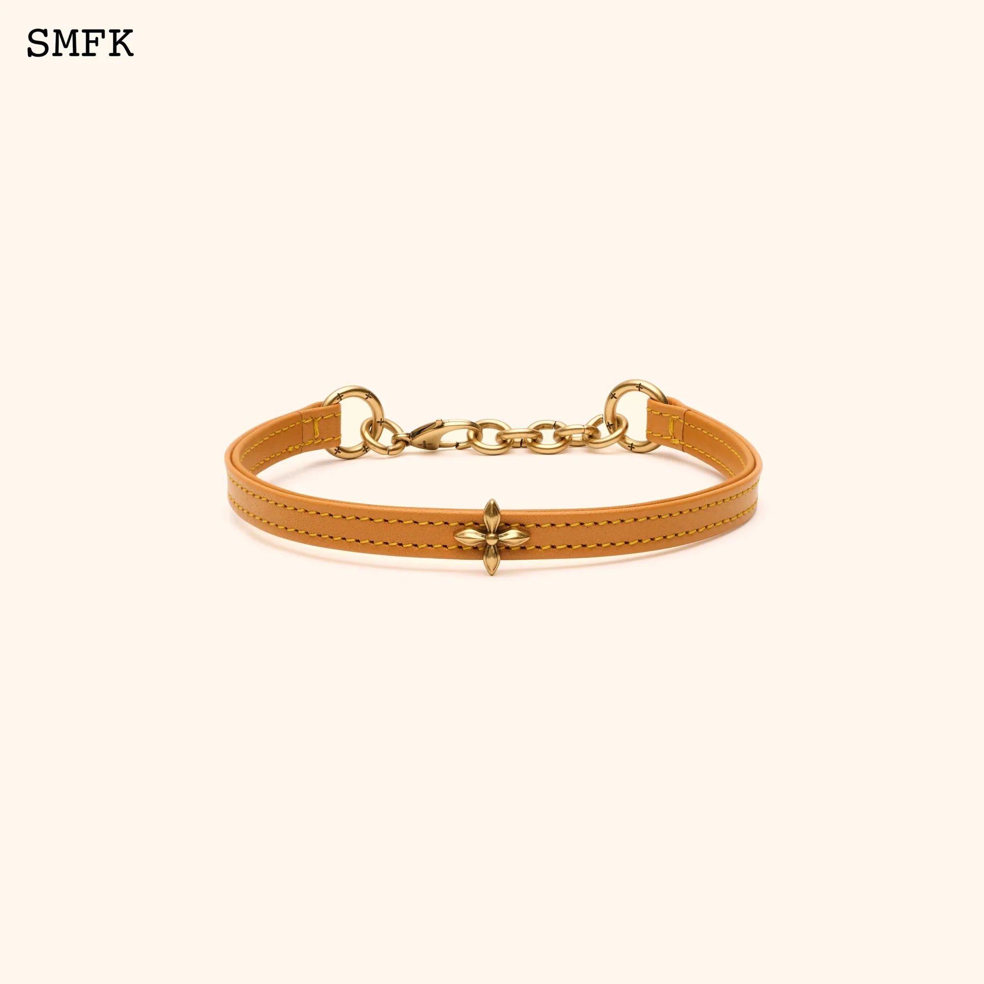 COMPASS CROSS LEATHER CHOKER