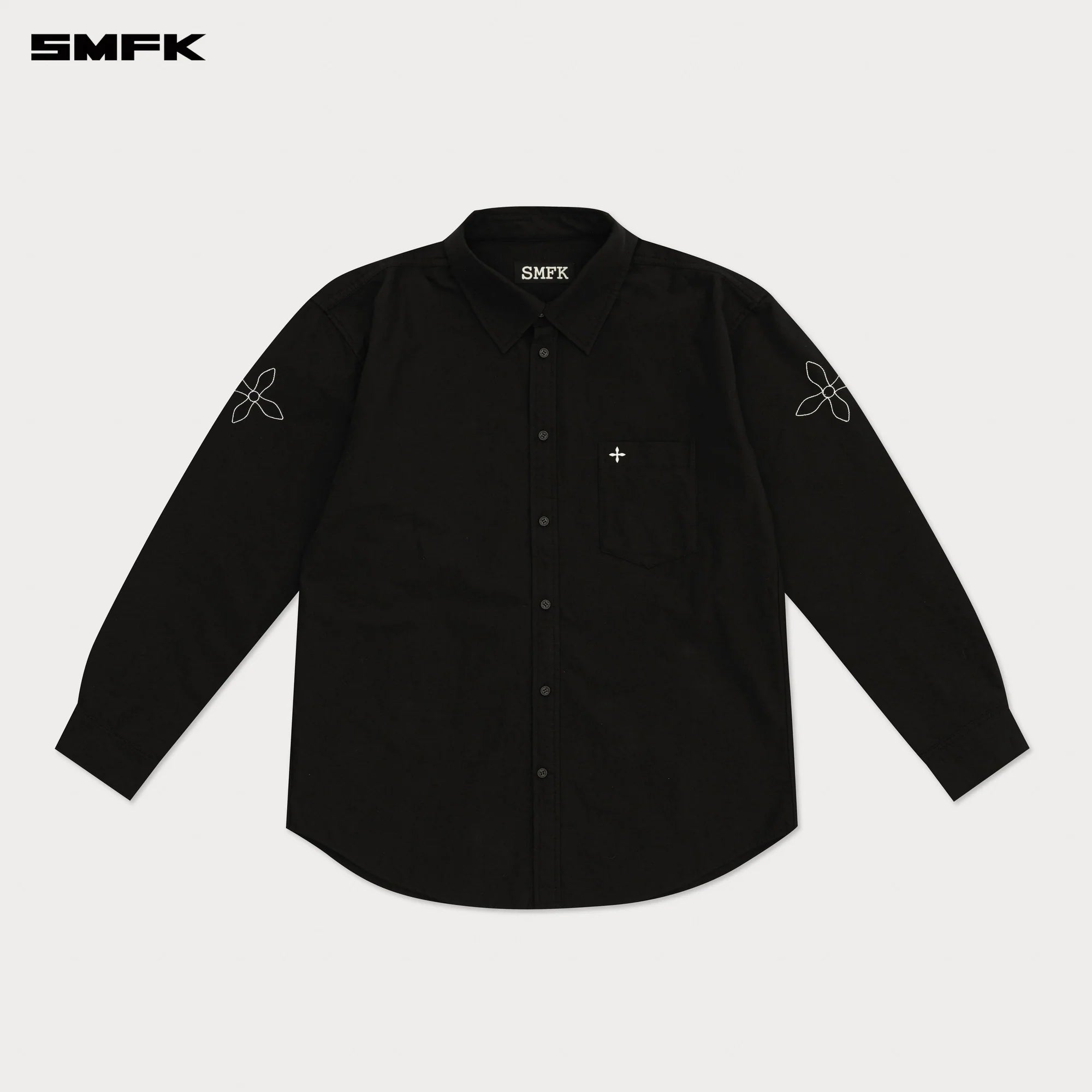 COMPASS DESIGNER OVERSIZE SHIRT IN BLACK