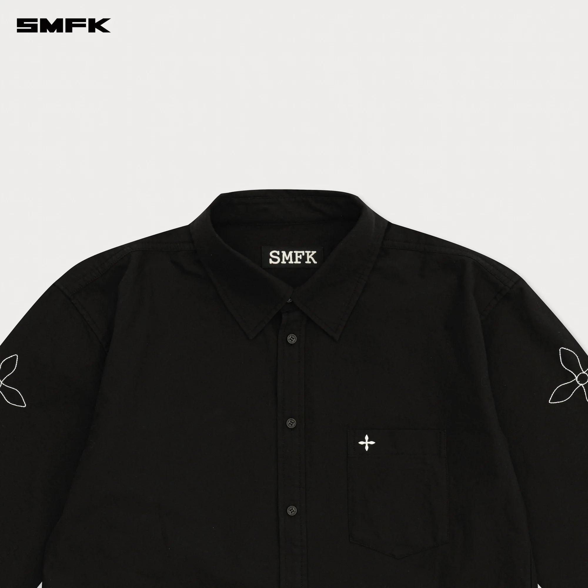 COMPASS DESIGNER OVERSIZE SHIRT IN BLACK