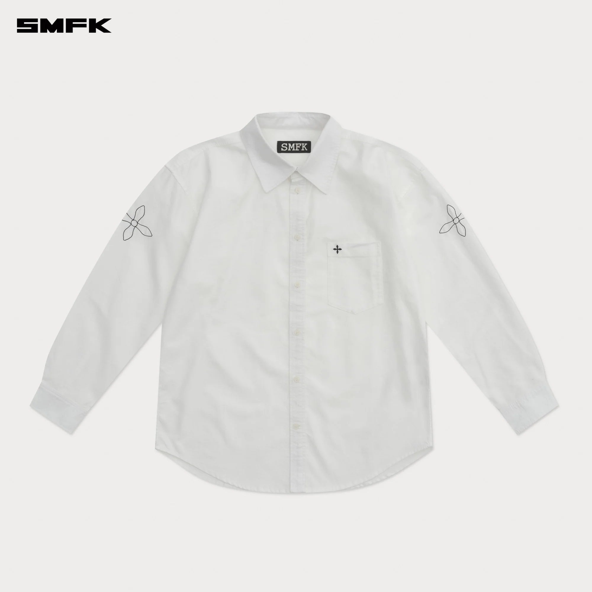 COMPASS DESIGNER OVERSIZE SHIRT IN WHITE