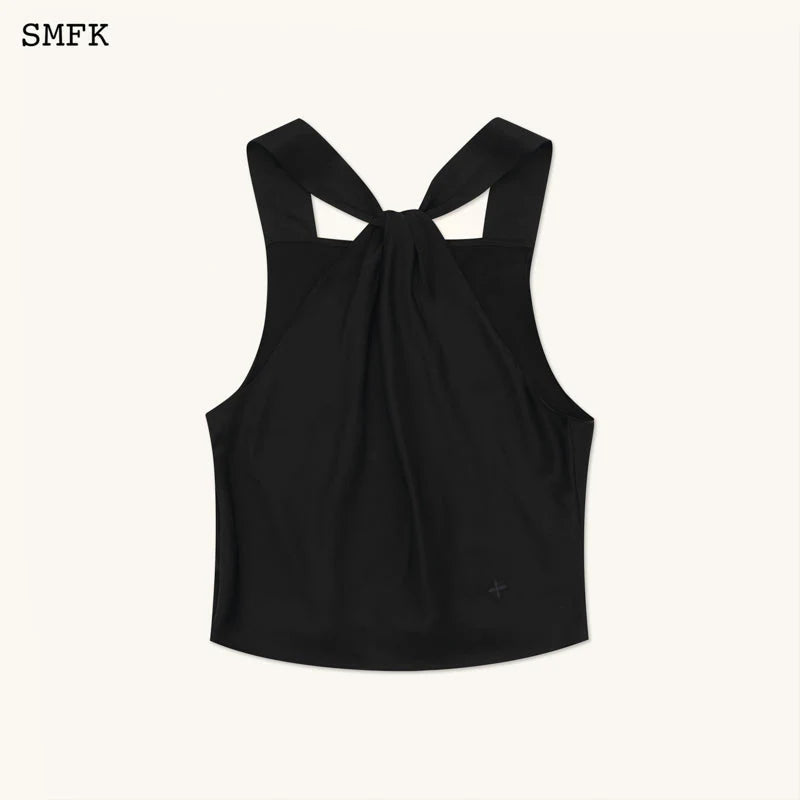 Compass Dragon Traditional Silk Sling Top Black