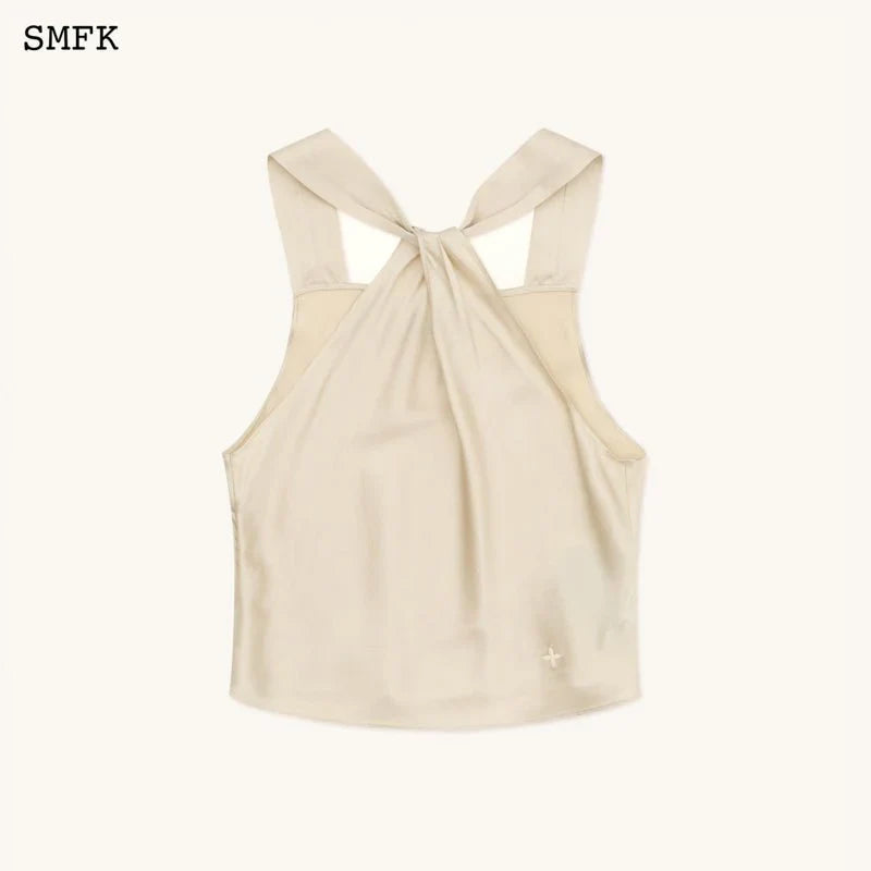 COMPASS DRAGON TRADITIONAL SILK SLING TOP WHITE