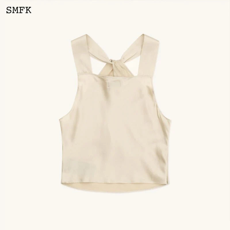 COMPASS DRAGON TRADITIONAL SILK SLING TOP WHITE