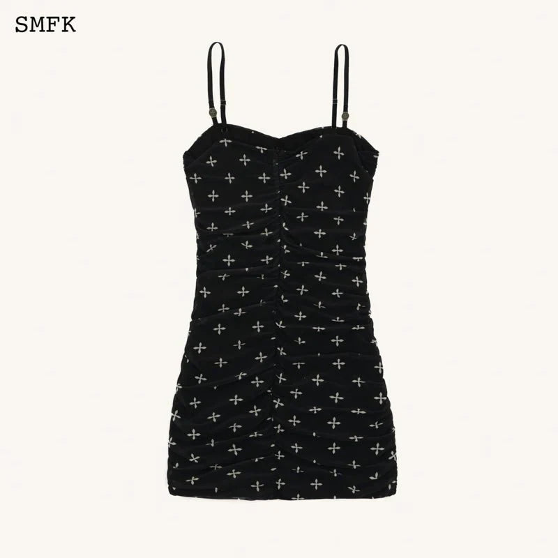 COMPASS GARDEN HURRICANE SLING DRESS BLACK