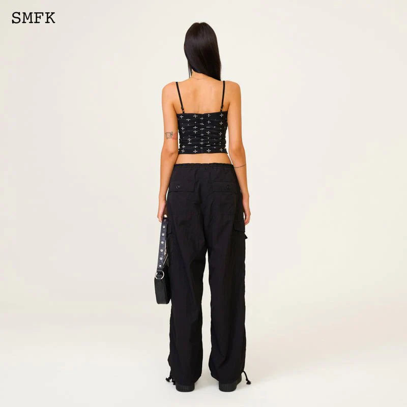COMPASS GARDEN SARO VEST TOP BLACK