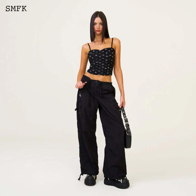 COMPASS GARDEN SARO VEST TOP BLACK