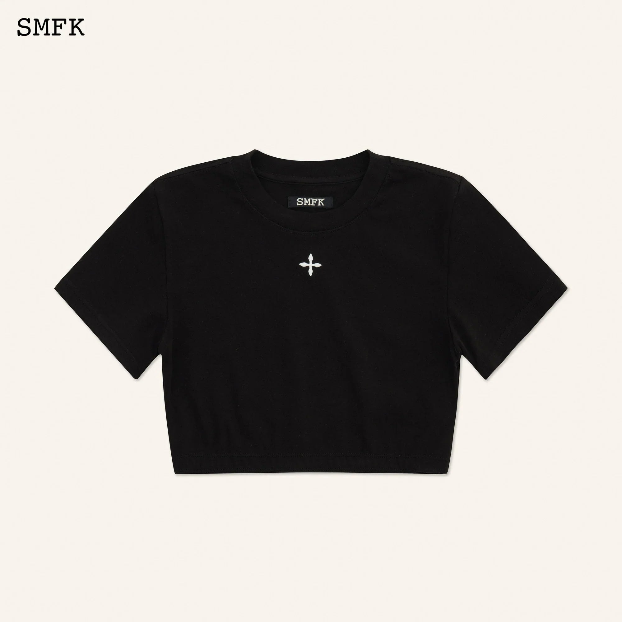 COMPASS HUG SHORT TEE IN BLACK