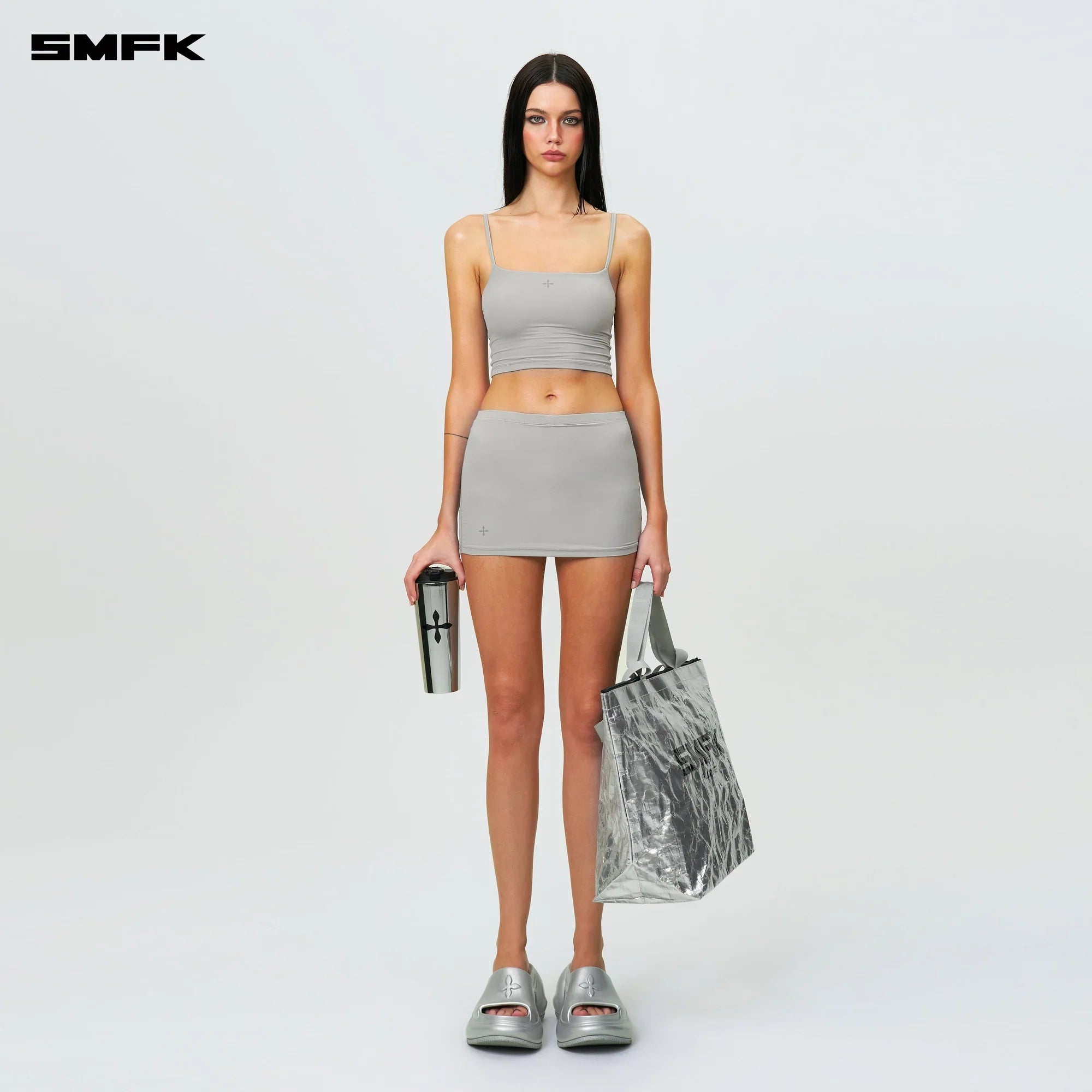 COMPASS HUG SKIN MINI SKIRT DUST GRAY