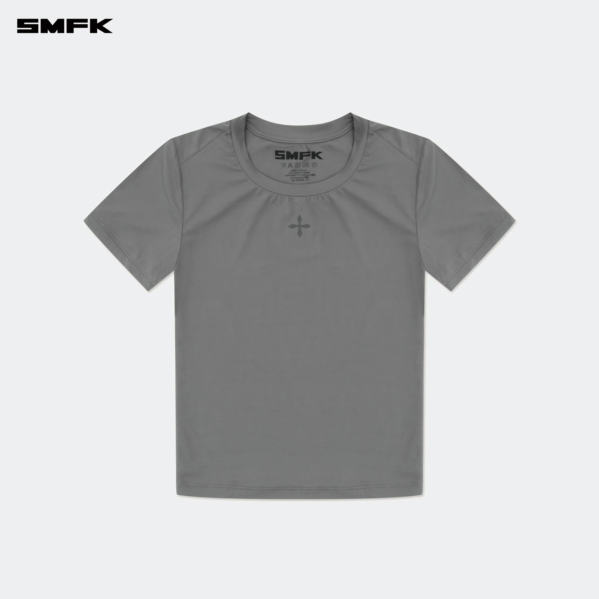 COMPASS HUG SKIN-TIGHT FITTING TEE DARK GRAY